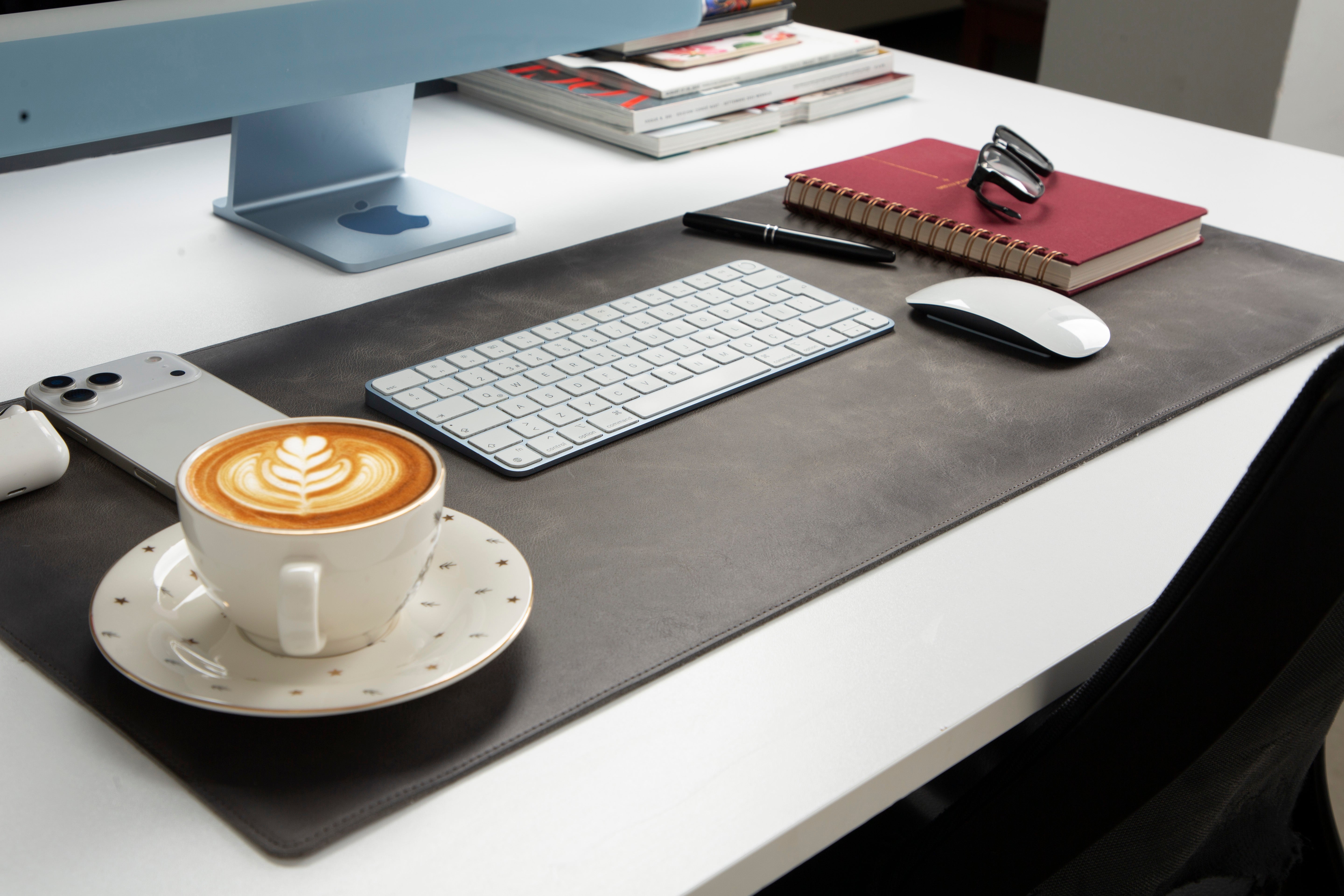 Natural Genuine Leather Desk Mat, Medium