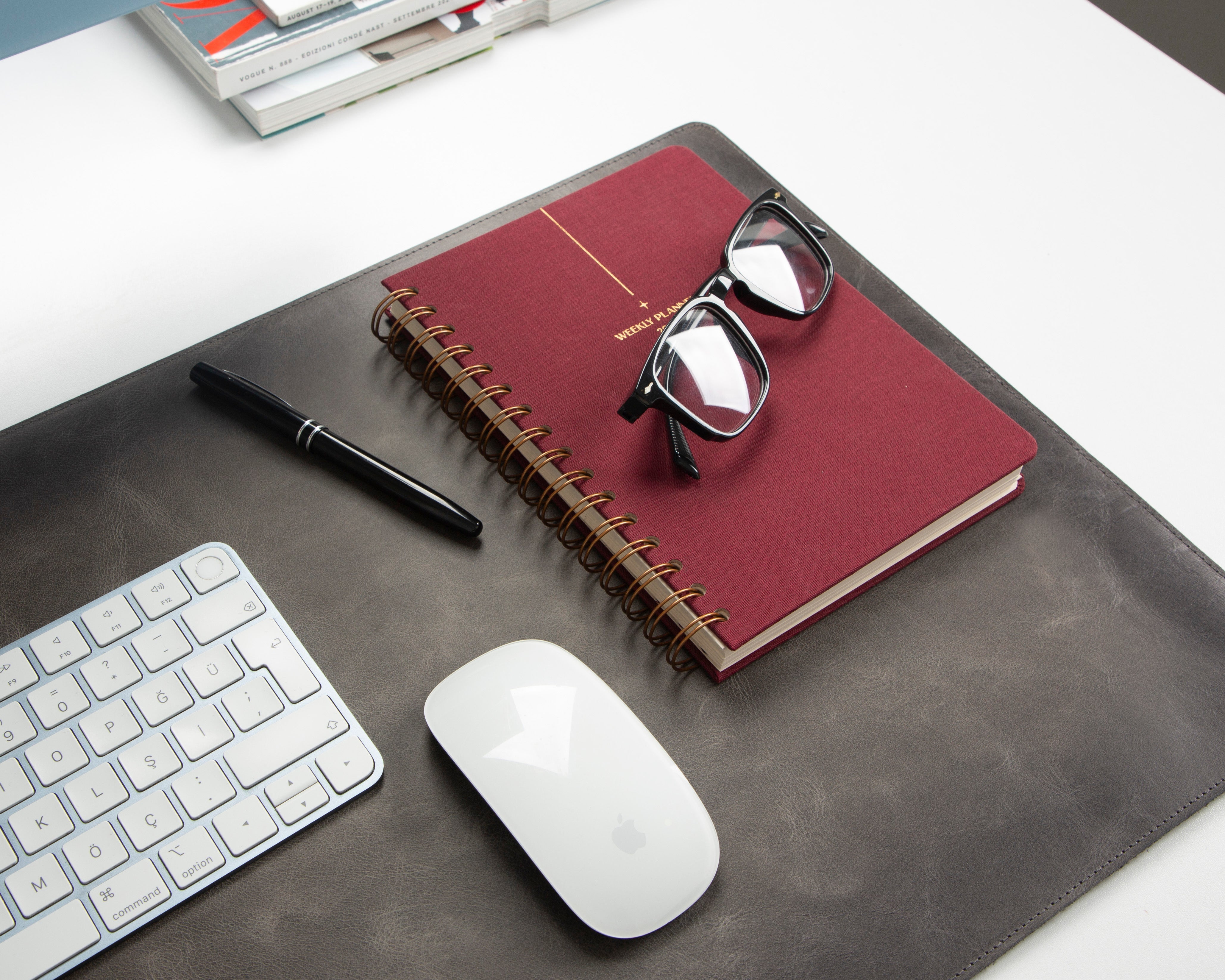 Natural Genuine Leather Desk Mat, Medium