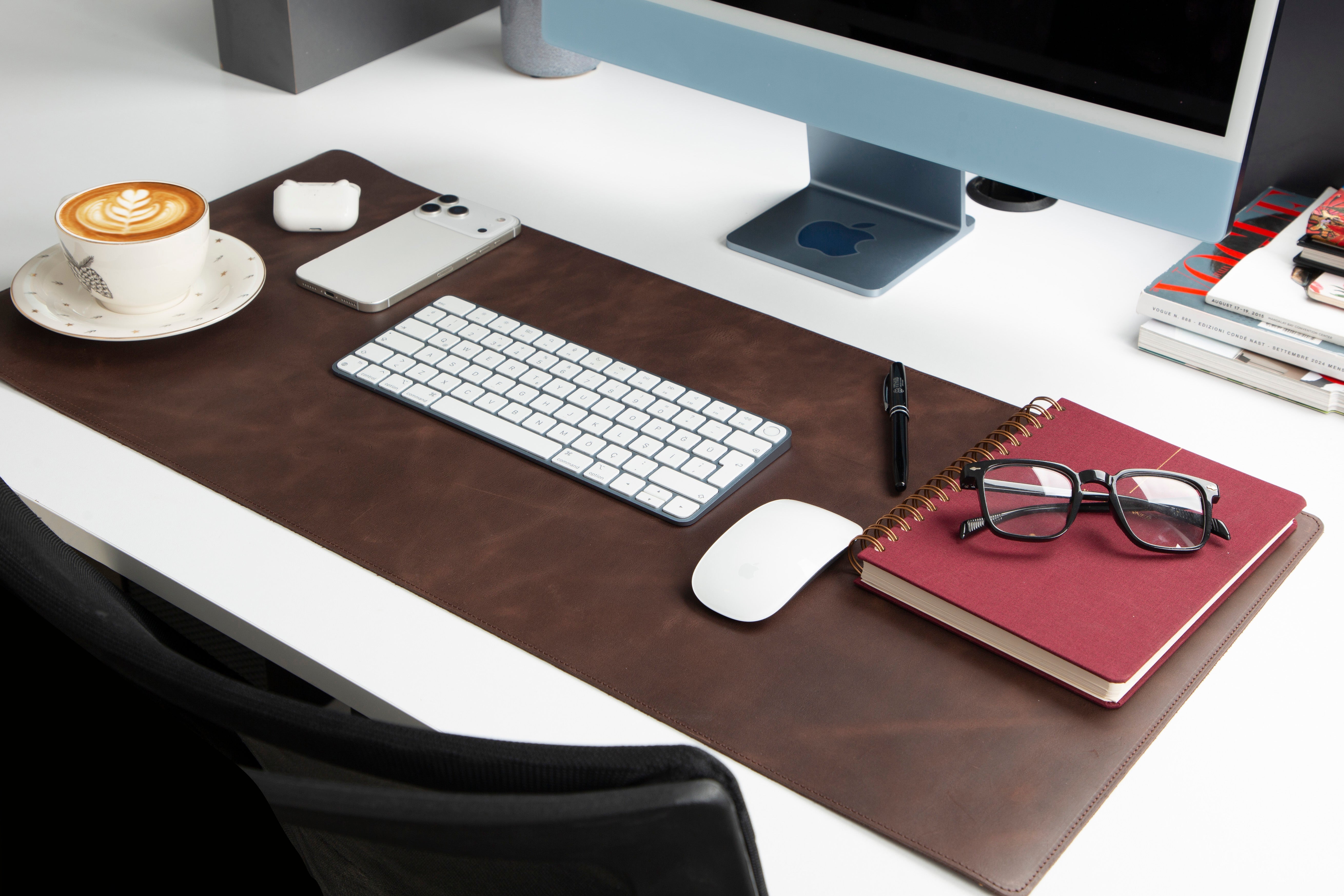 Genuine Leather Desk Mat 37x80