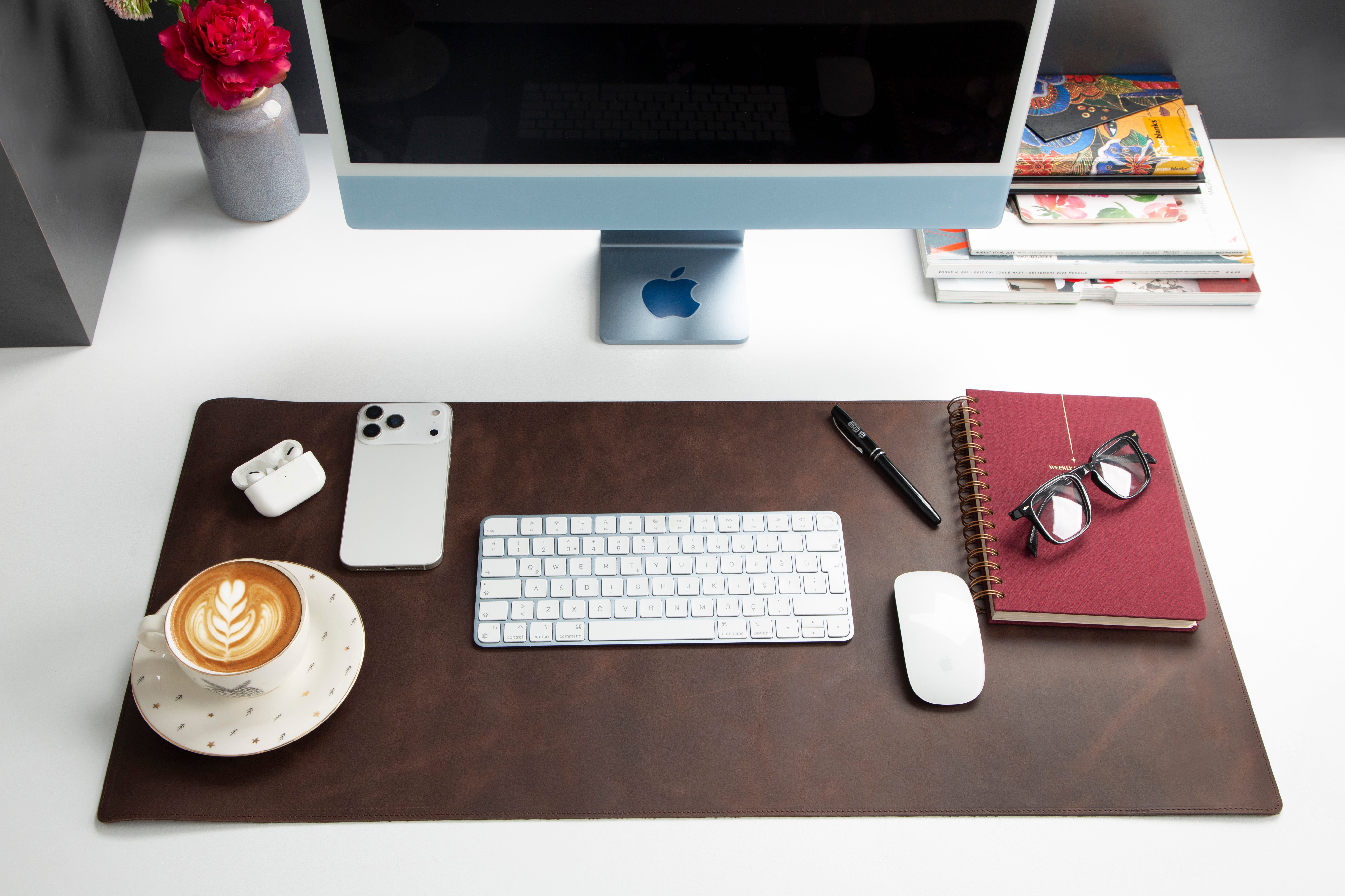 Genuine Leather Desk Mat 37x80