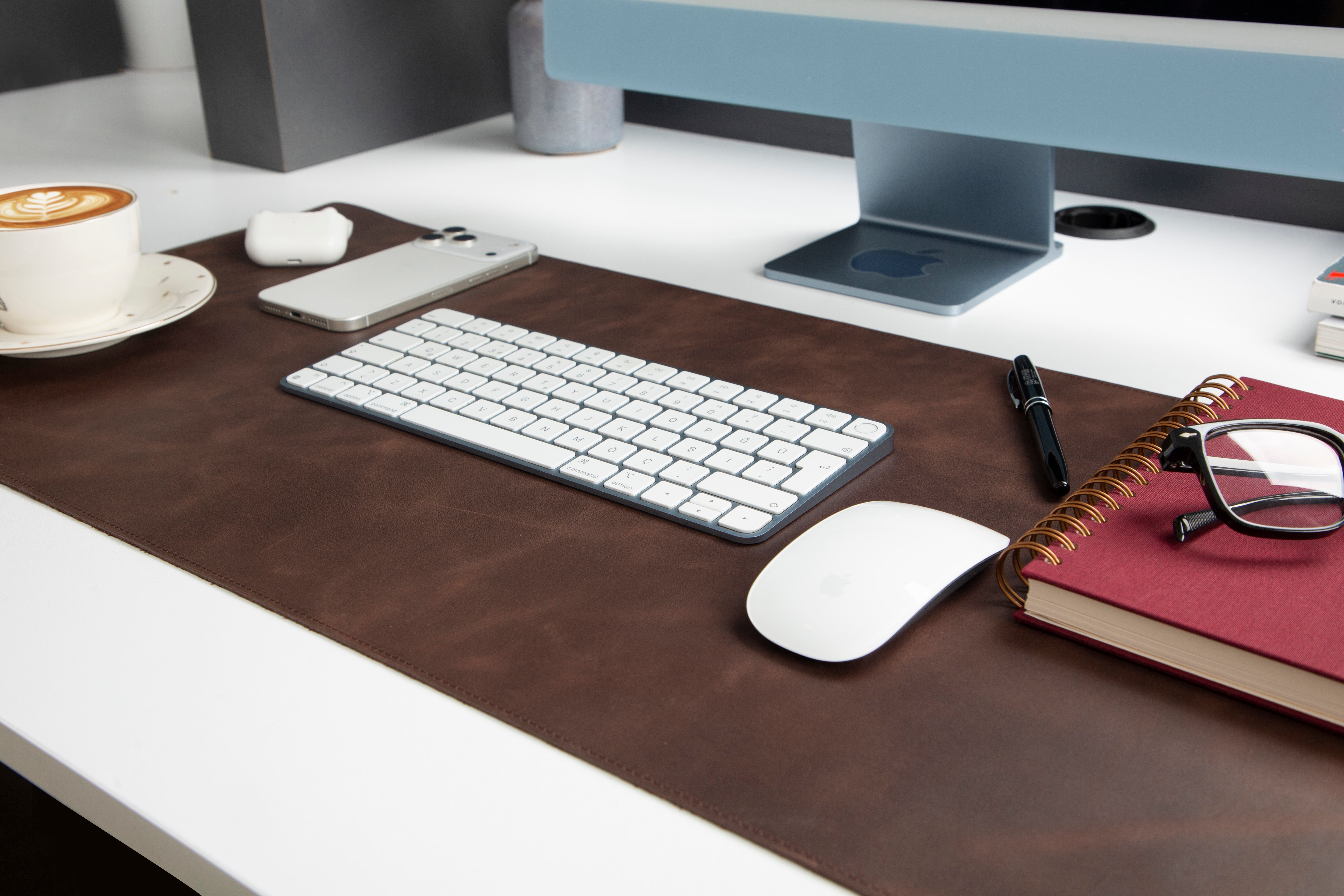 Genuine Leather Desk Mat 37x80