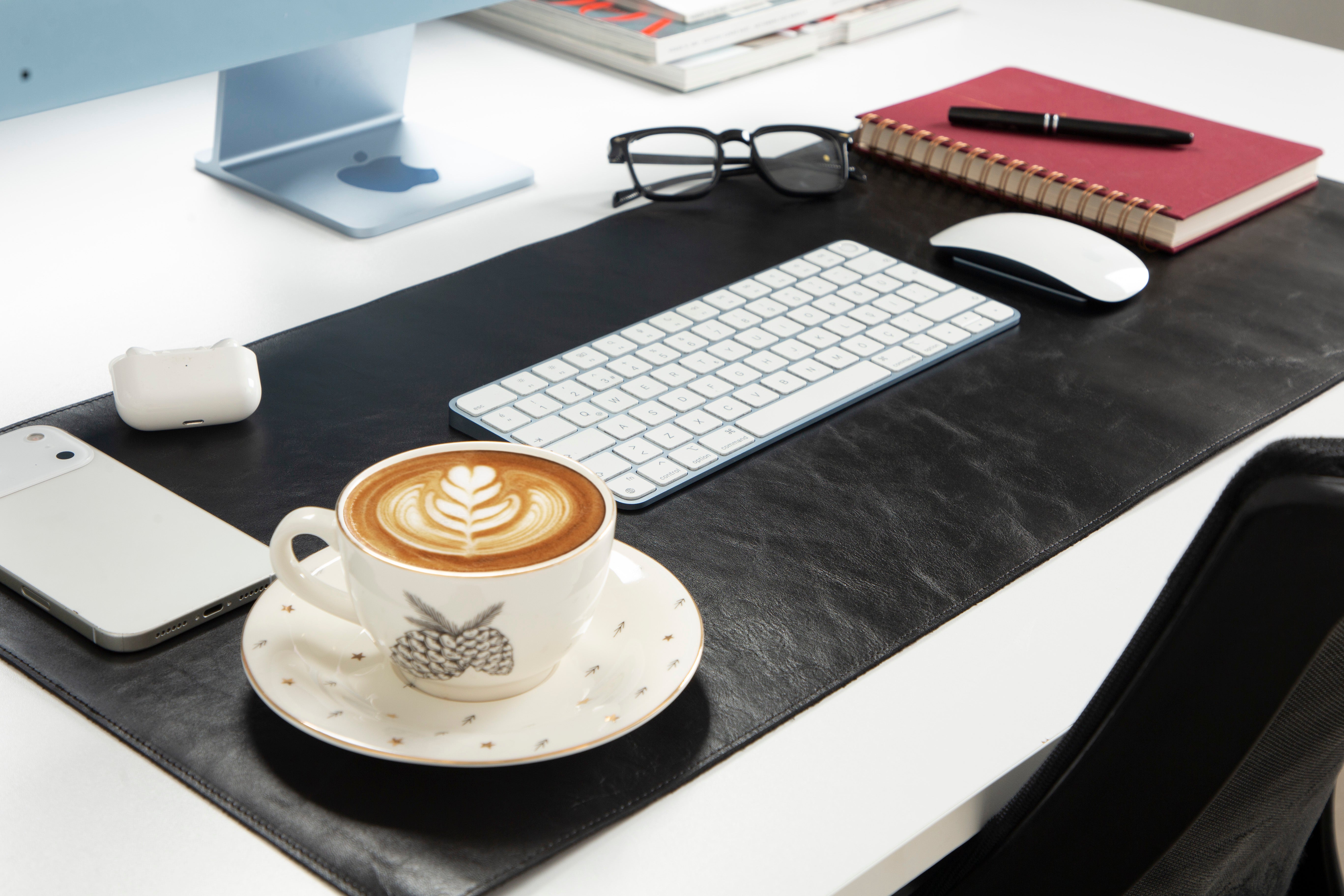 Natural Genuine Leather Desk Mat, Medium
