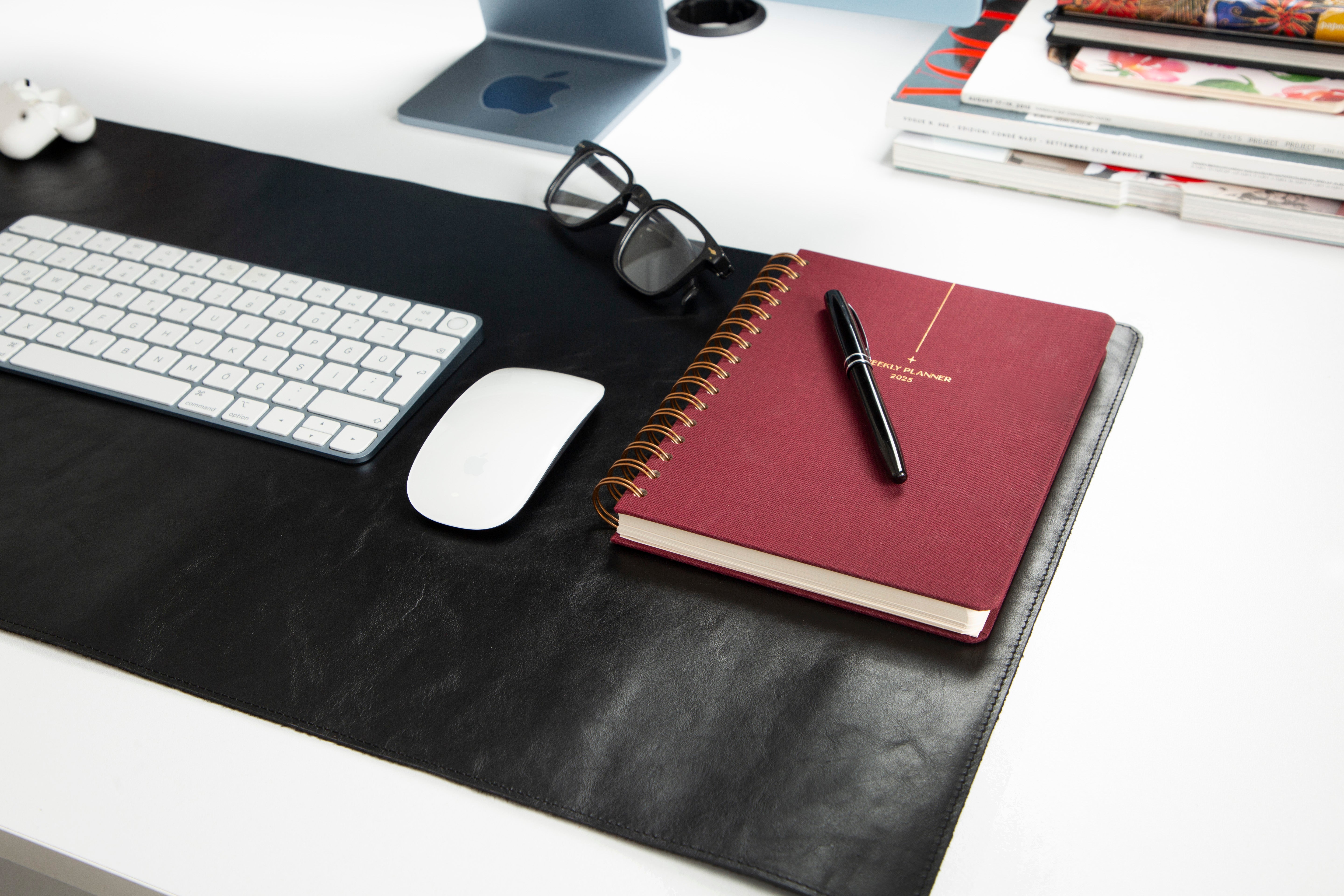 Natural Genuine Leather Desk Mat, Medium