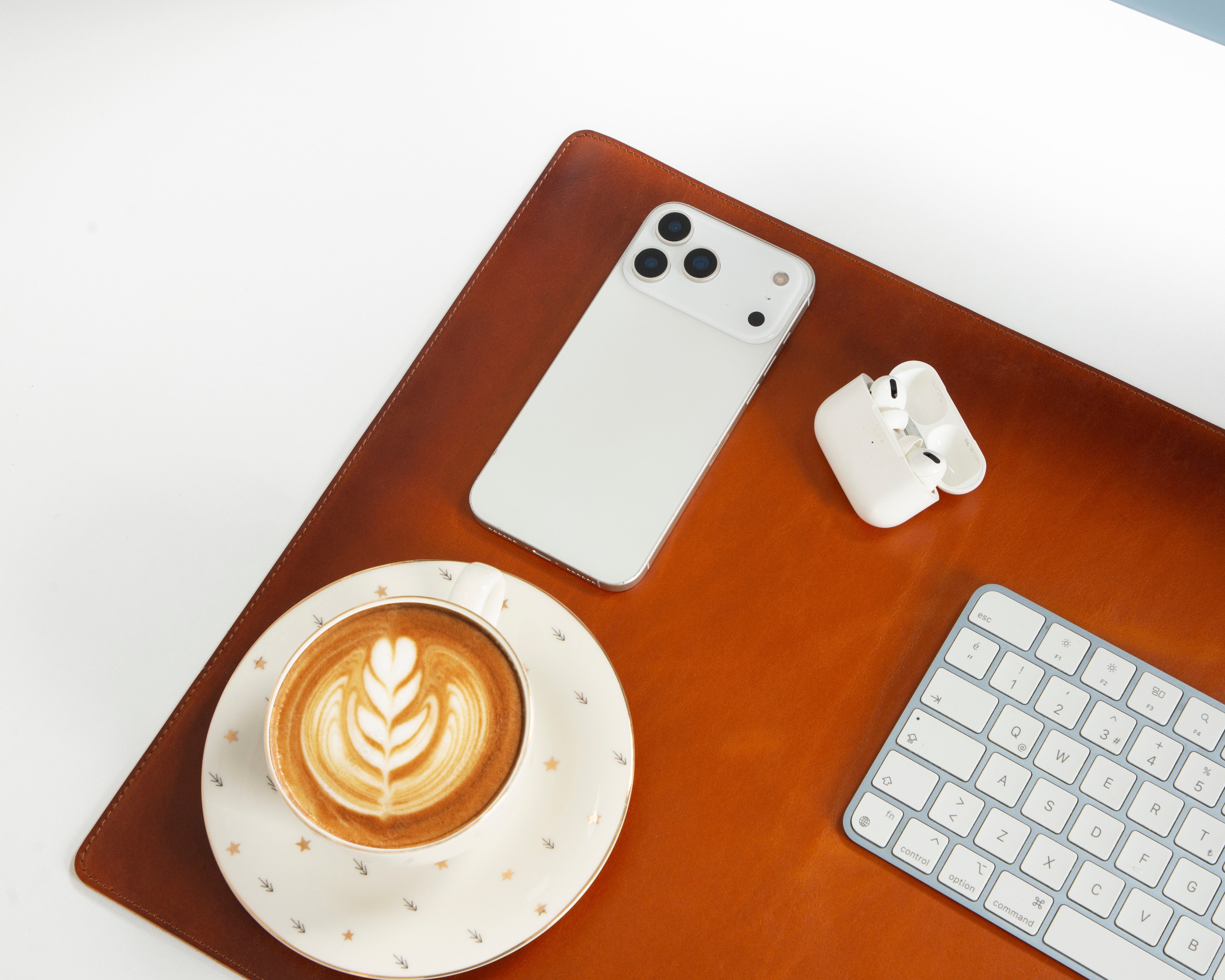 Natural Genuine Leather Desk Mat, Medium
