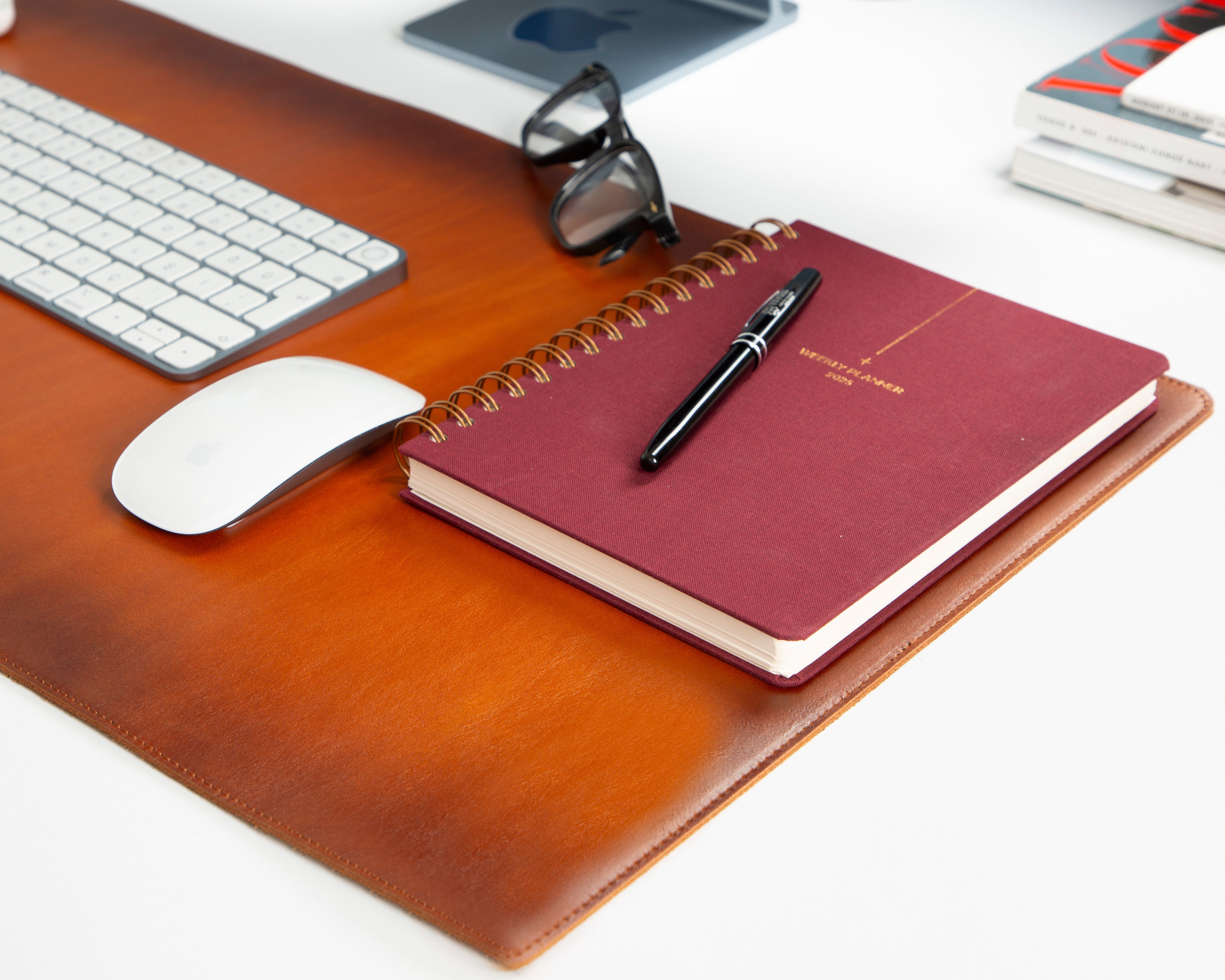 Natural Genuine Leather Desk Mat, Medium