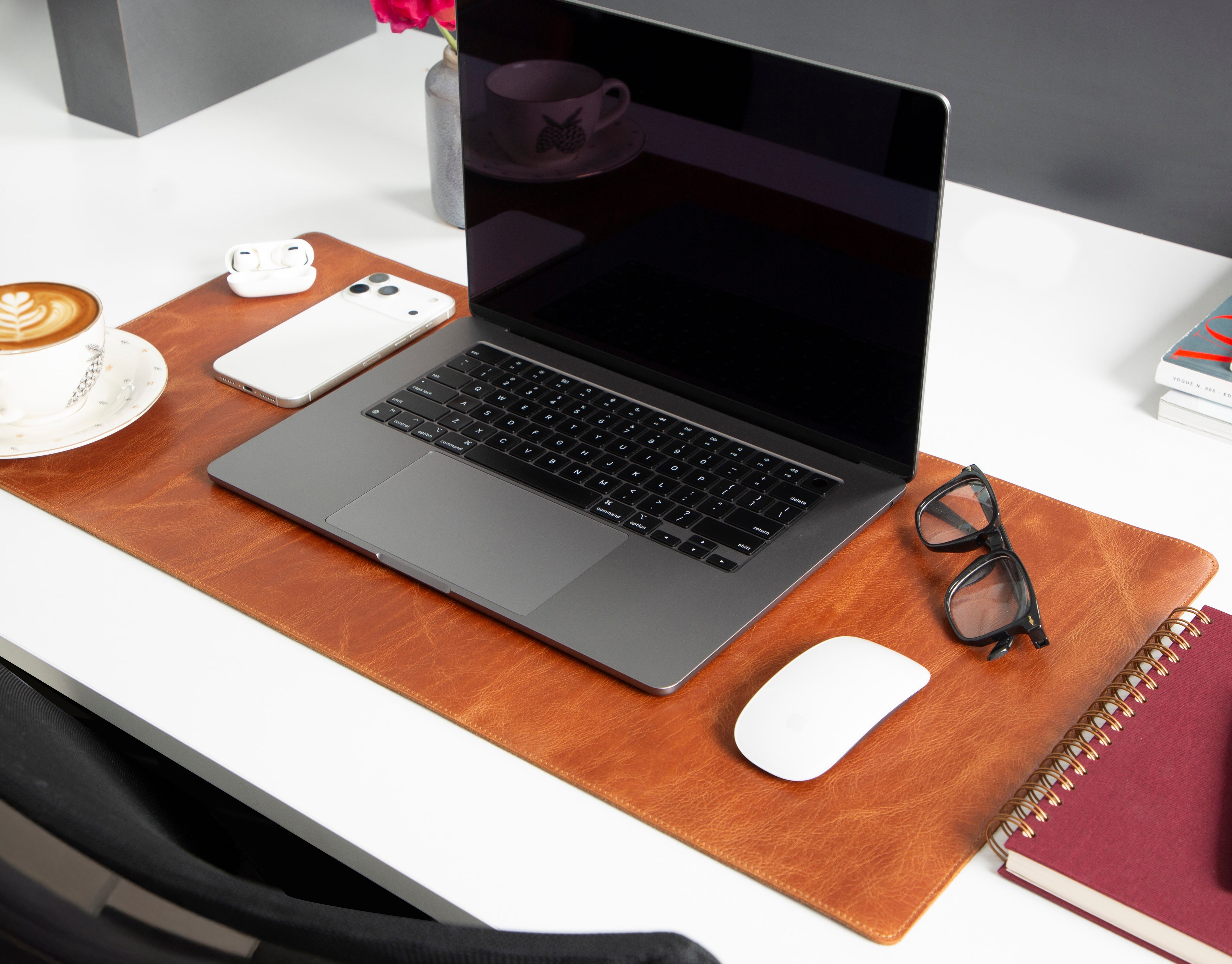 Natural Genuine Leather Desk Mat, Small