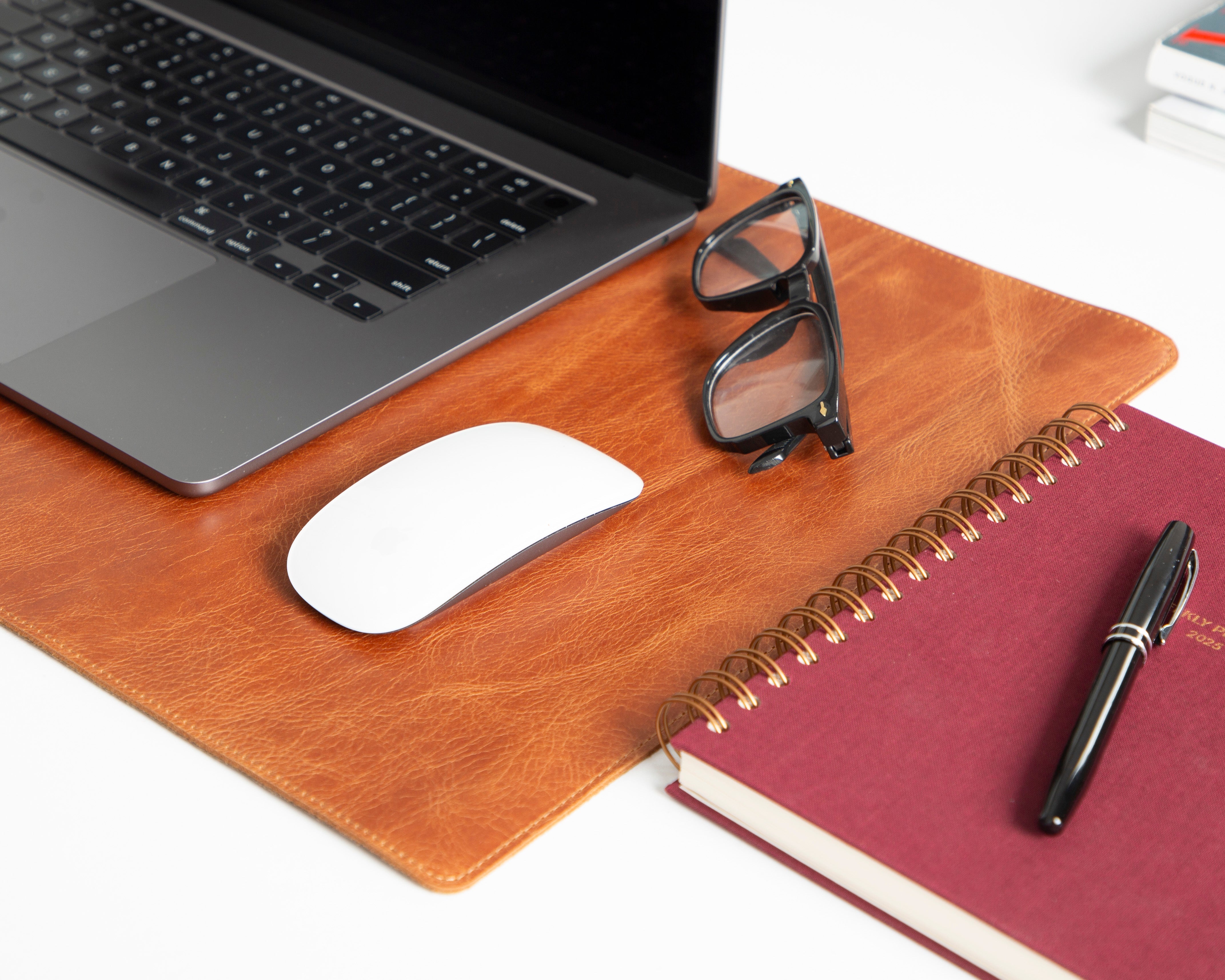 Natural Genuine Leather Desk Mat, Small