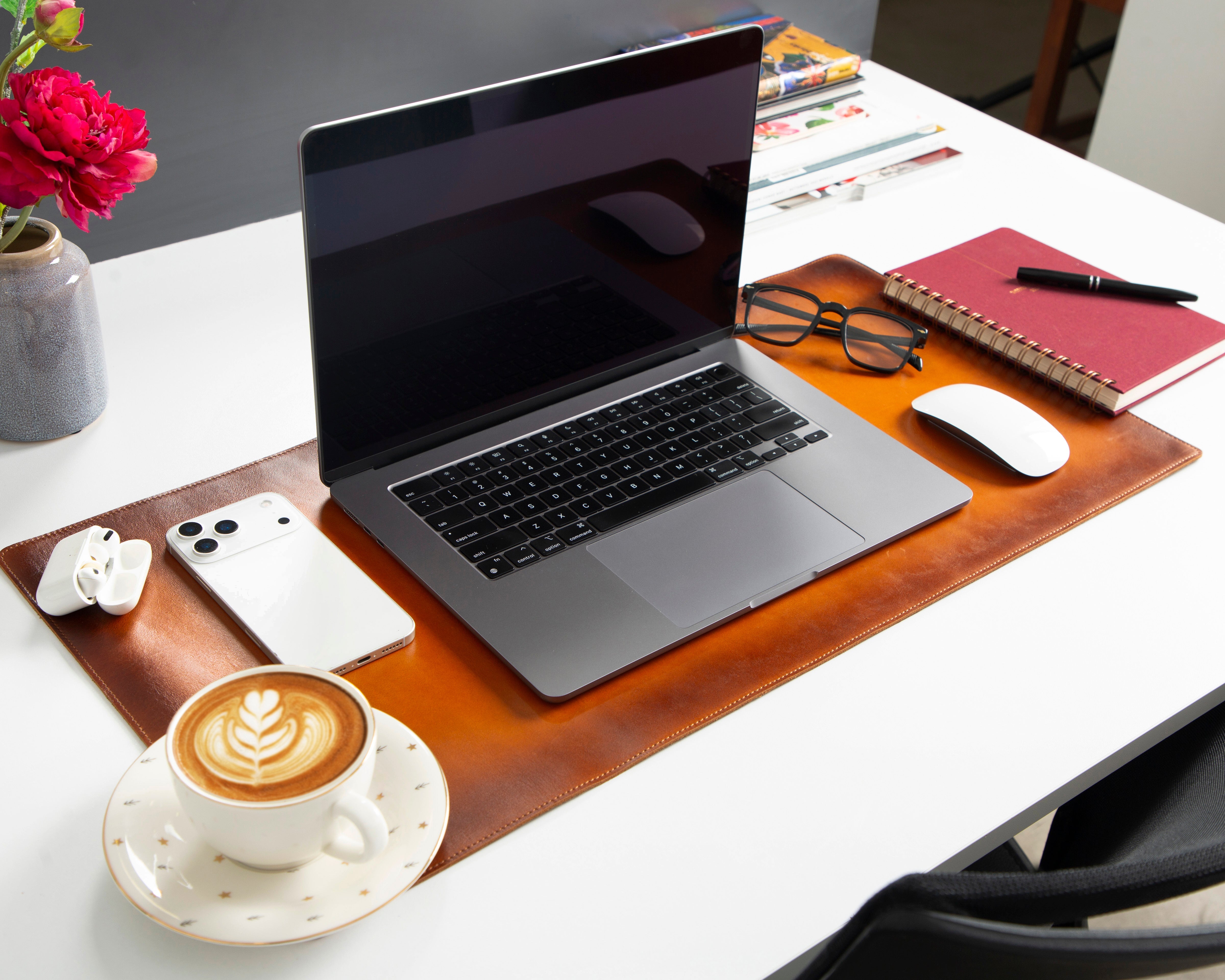 Natural Genuine Leather Desk Mat, Small