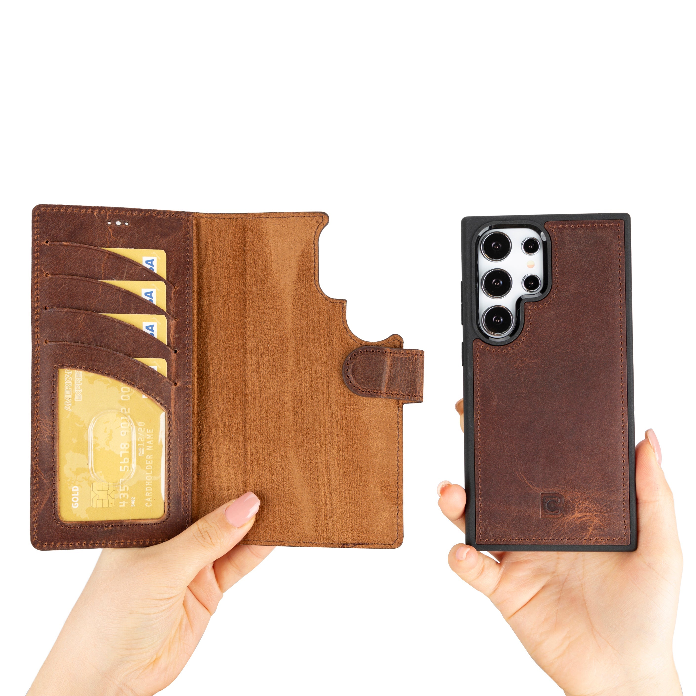 Magic Samsung Galaxy S24 Ultra Detachable Leather Wallet Case