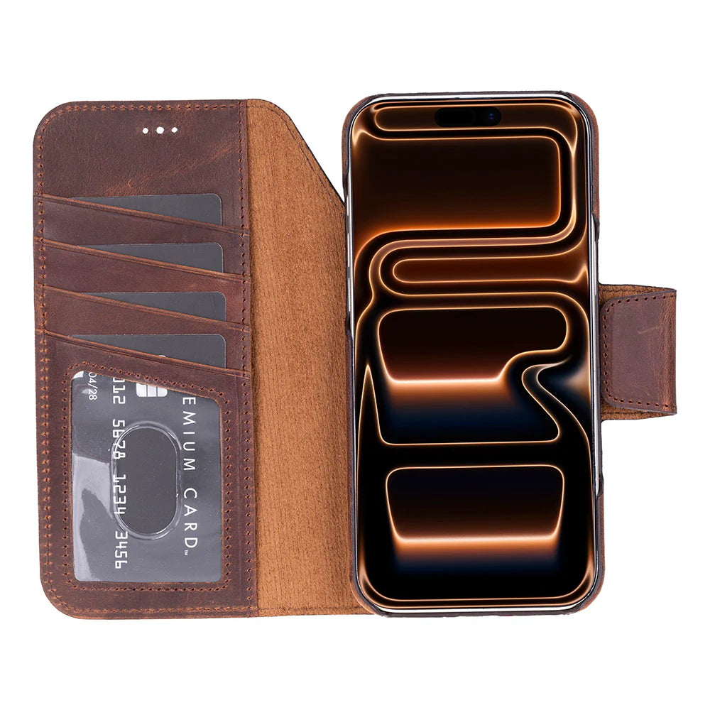 Elite Magic iPhone 17 Pro Max Detachable Leather Wallet Case