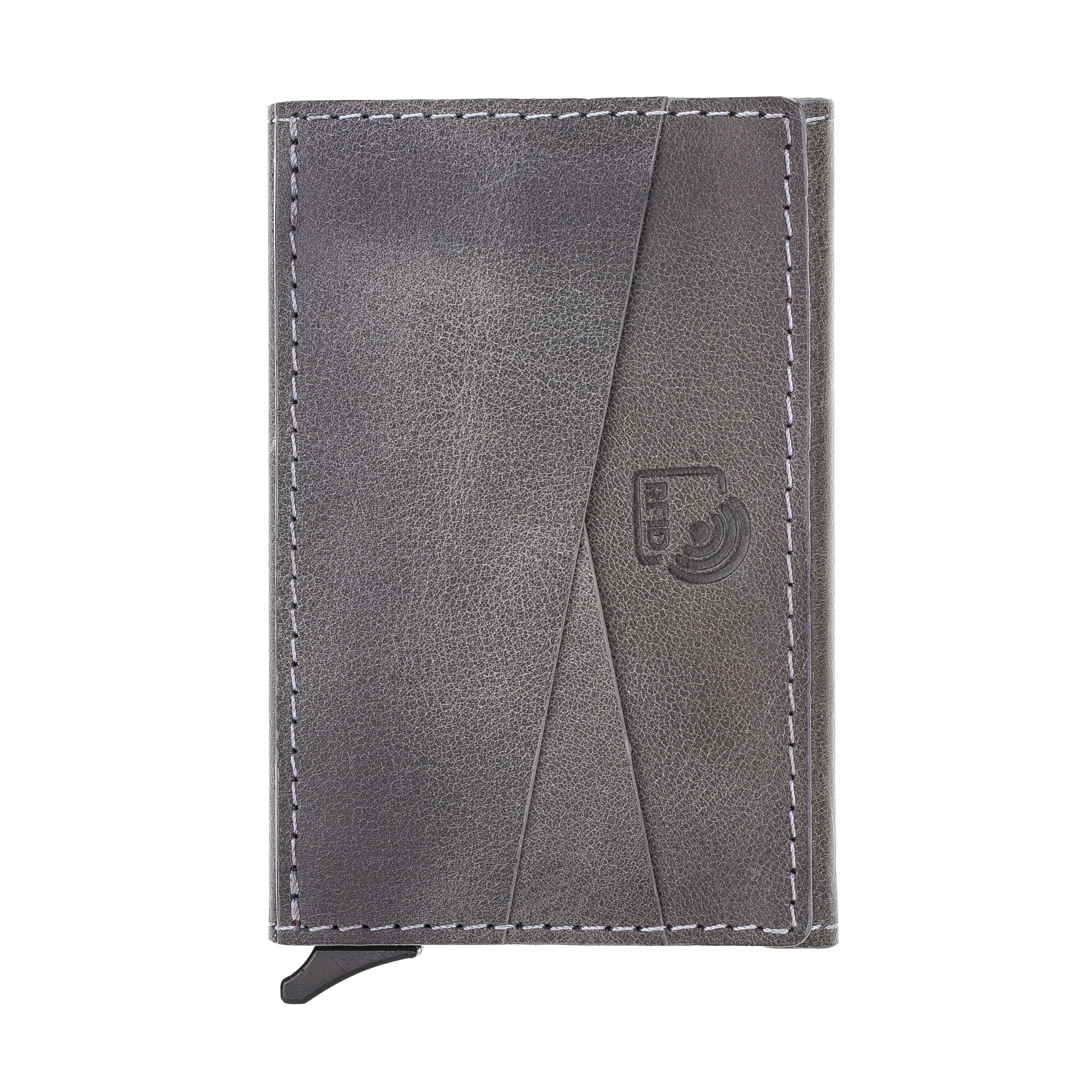 Envelope Mechanical Genuine Leather Card Holder