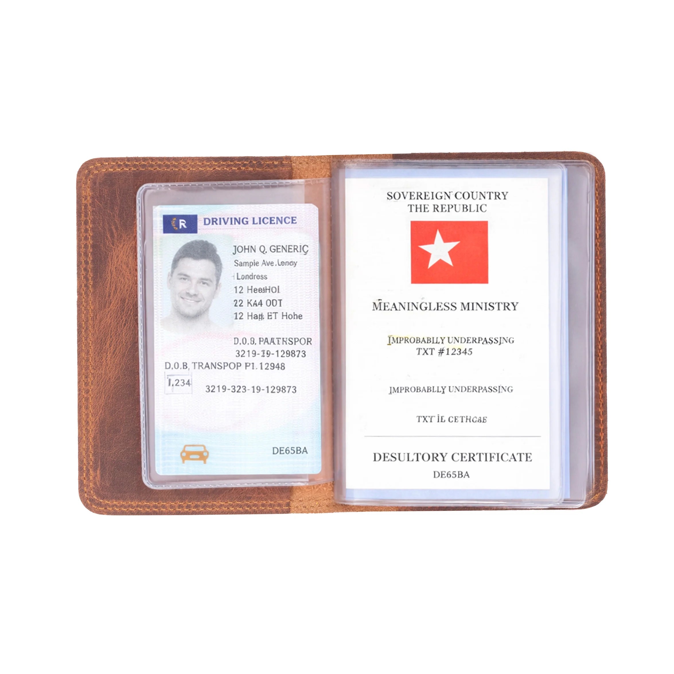 Carvan Leather License Registration Holder