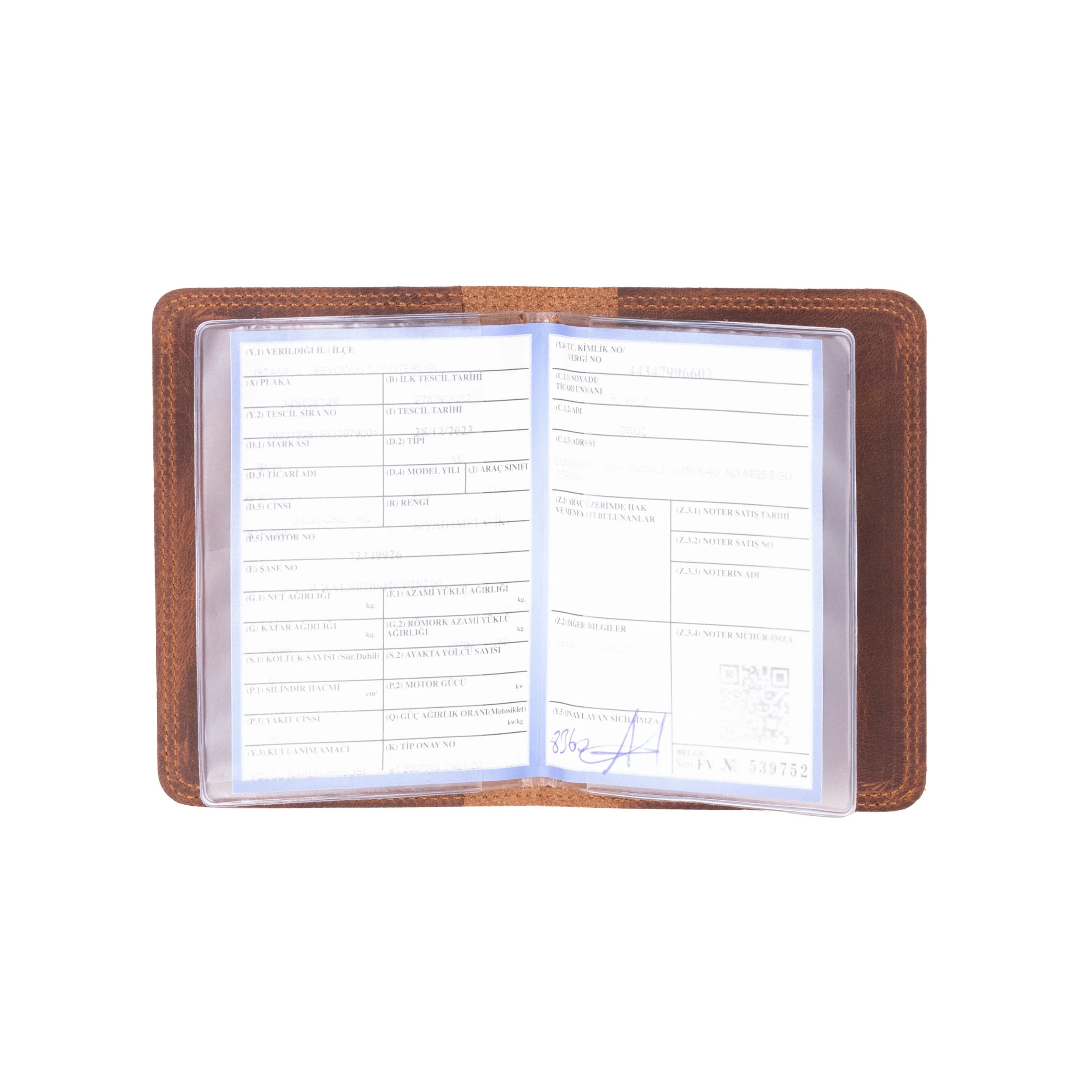 Carvan Leather License Registration Holder