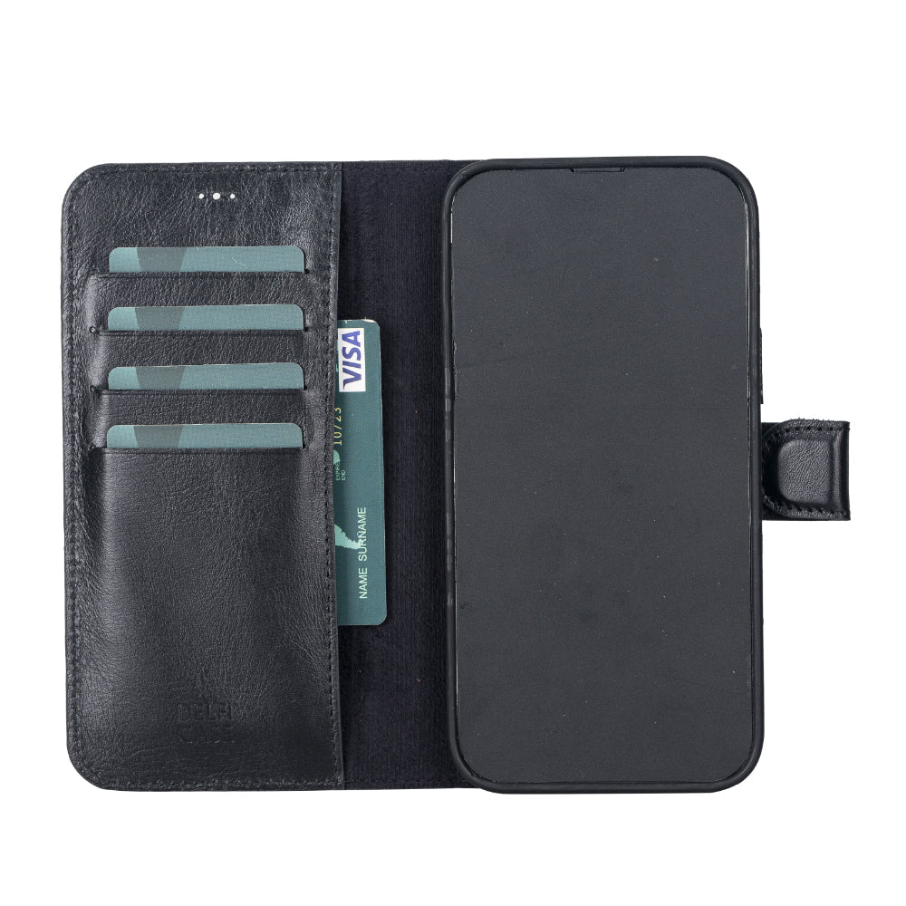 Delfi, Magic Genuine Leather iPhone 13 Pro Max Detachable Wallet Case