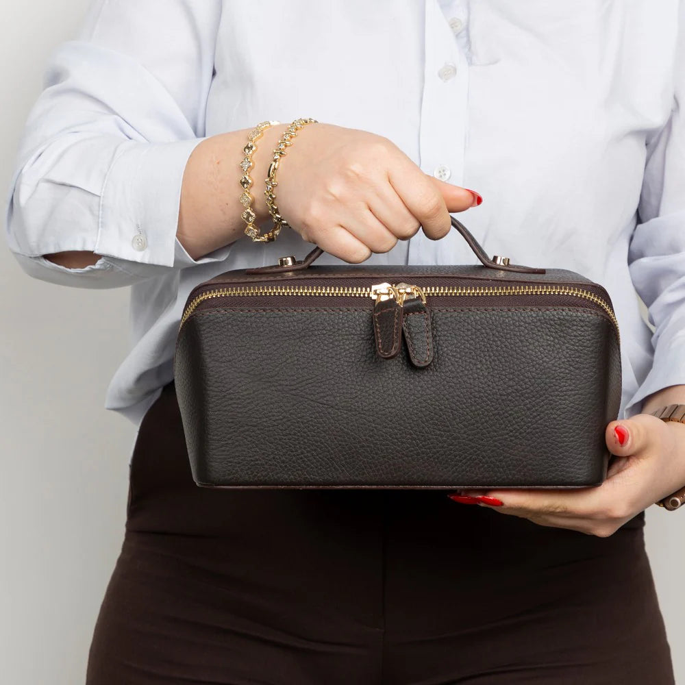 Ella Genuine Leather Makeup Bag