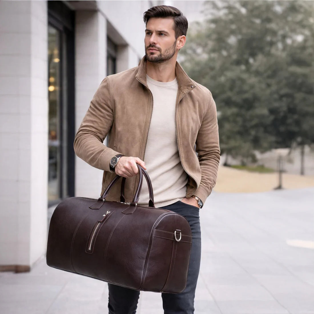 Dolly Genuine Leather Weekend Duffle Bag