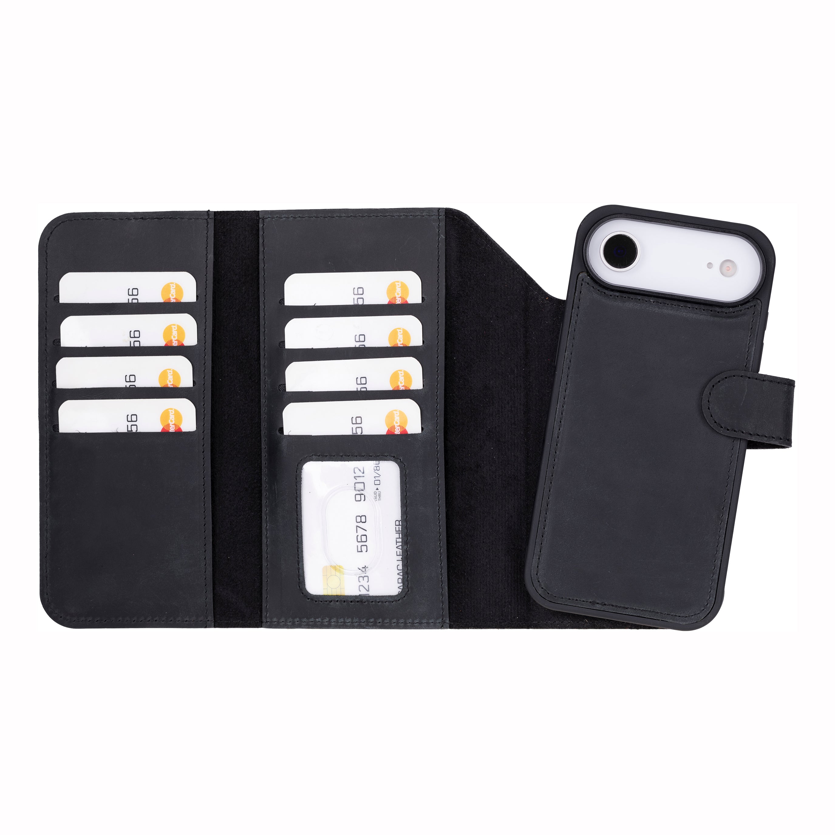 Santa iPhone 17 Air Genuine Leather Detachable Wallet Case