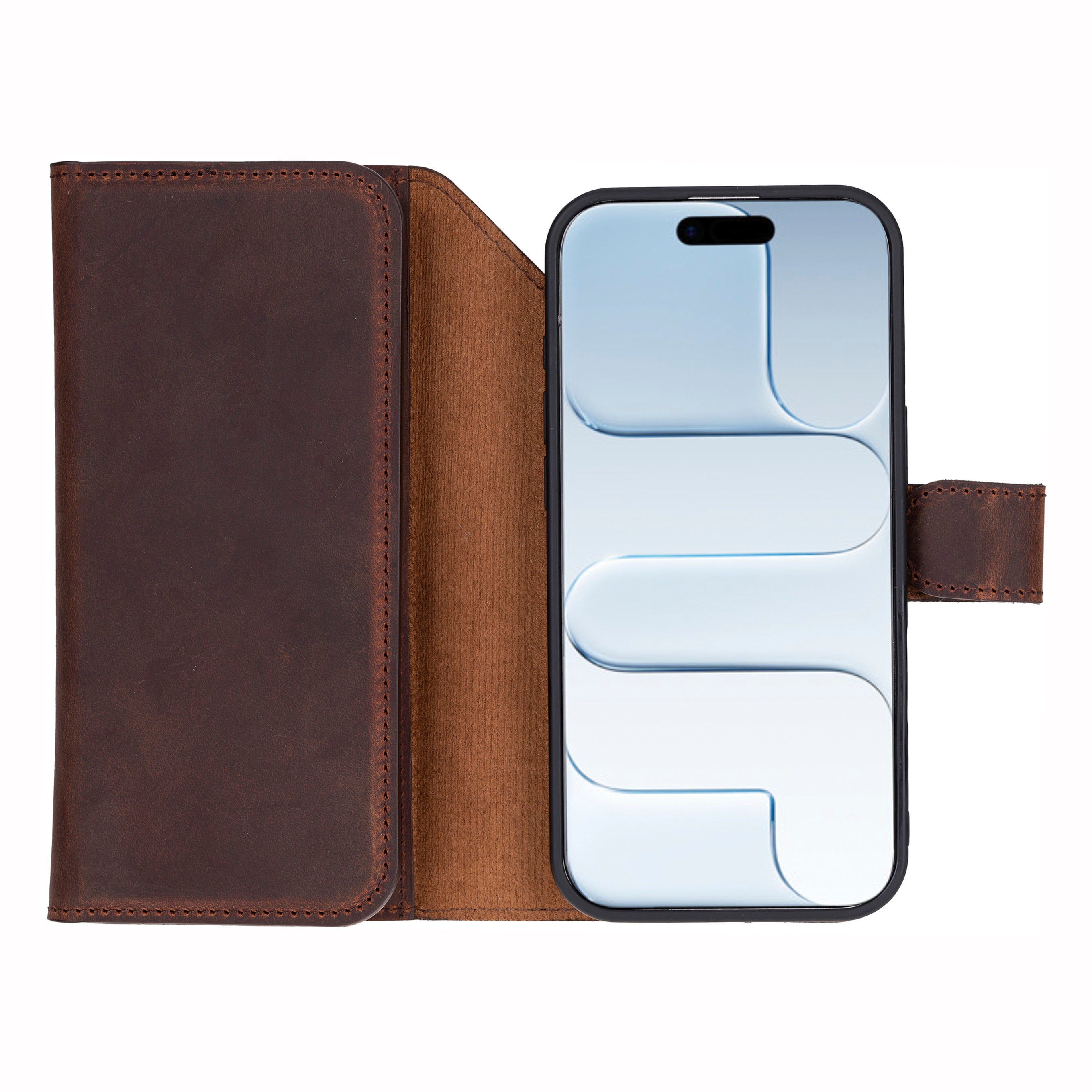 Santa iPhone 17 Air Genuine Leather Detachable Wallet Case