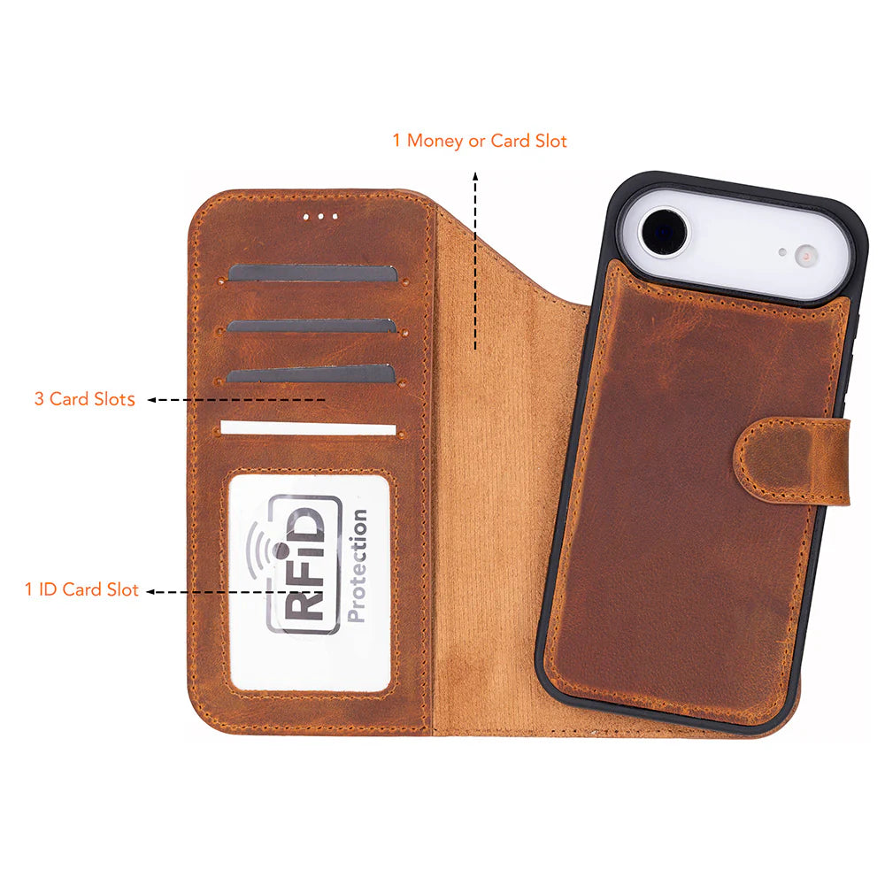 Magic iPhone 17 Air Leather Detachable Wallet Case (RFID)