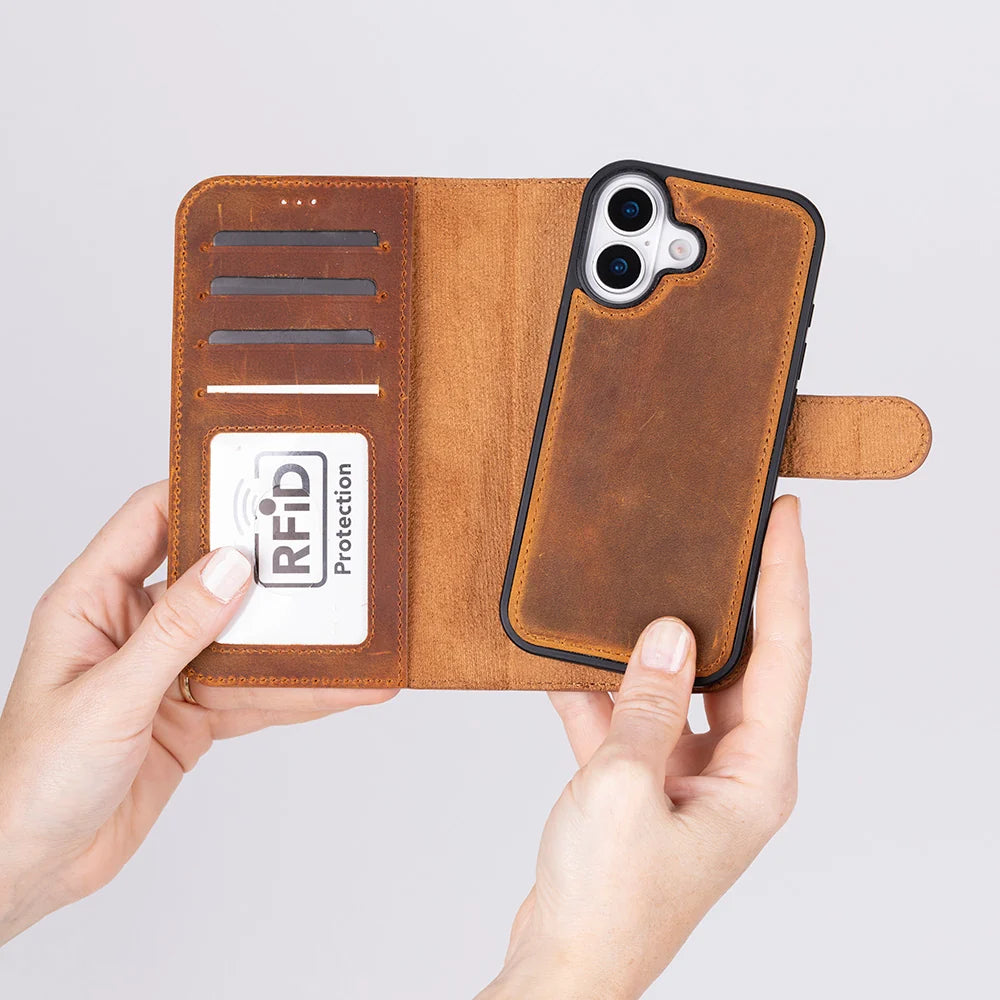 Magic iPhone 17 Deri Ayrılabilir Cüzdan Kılıf (RFID)