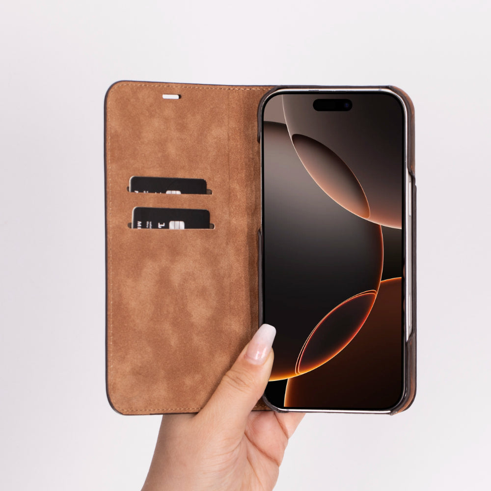 Sonat iPhone 16 Pro Genuine Leather Folio Case
