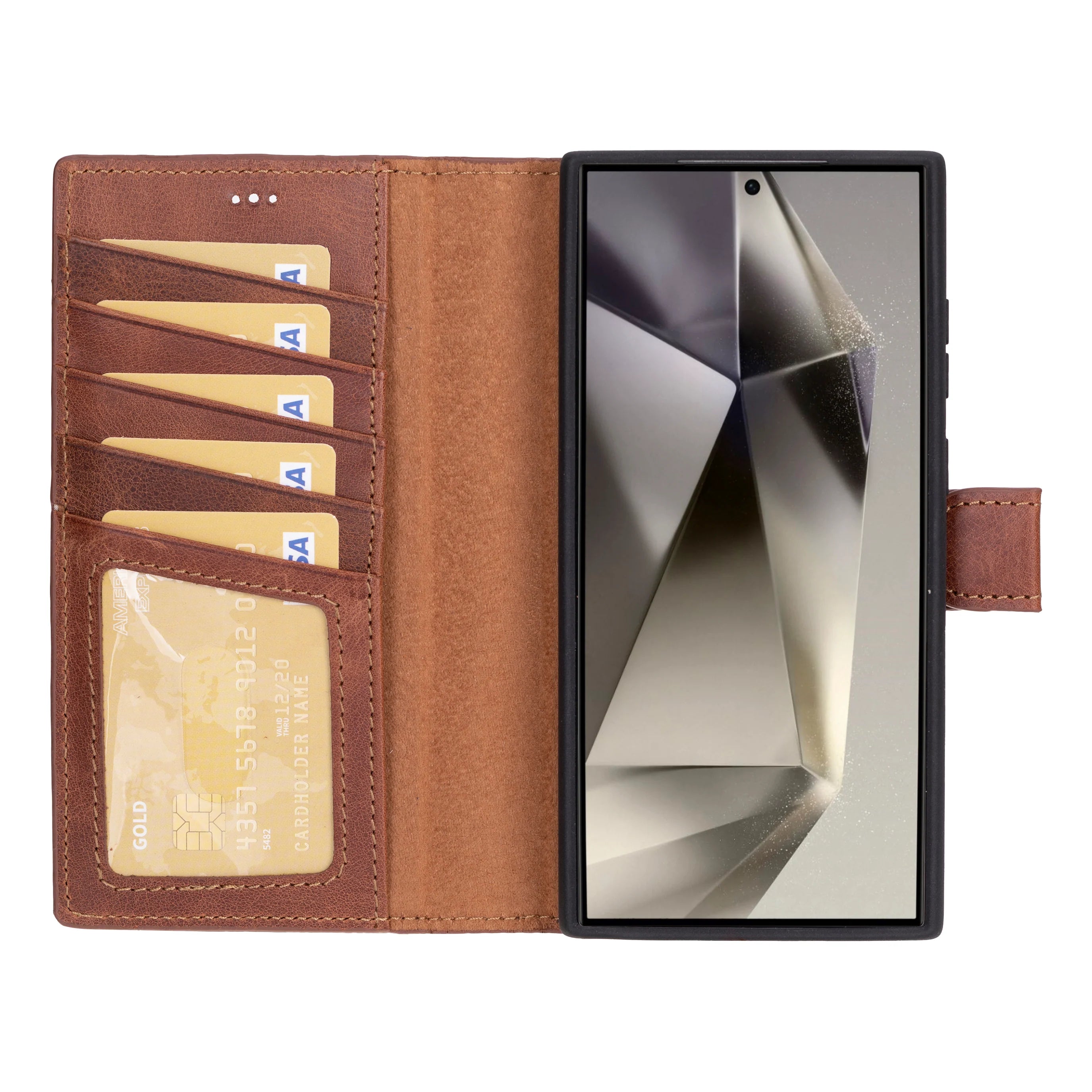 Magic Samsung Galaxy S23 Ultra Hakiki Deri Çıkarılabilir Cüzdan Kılıf