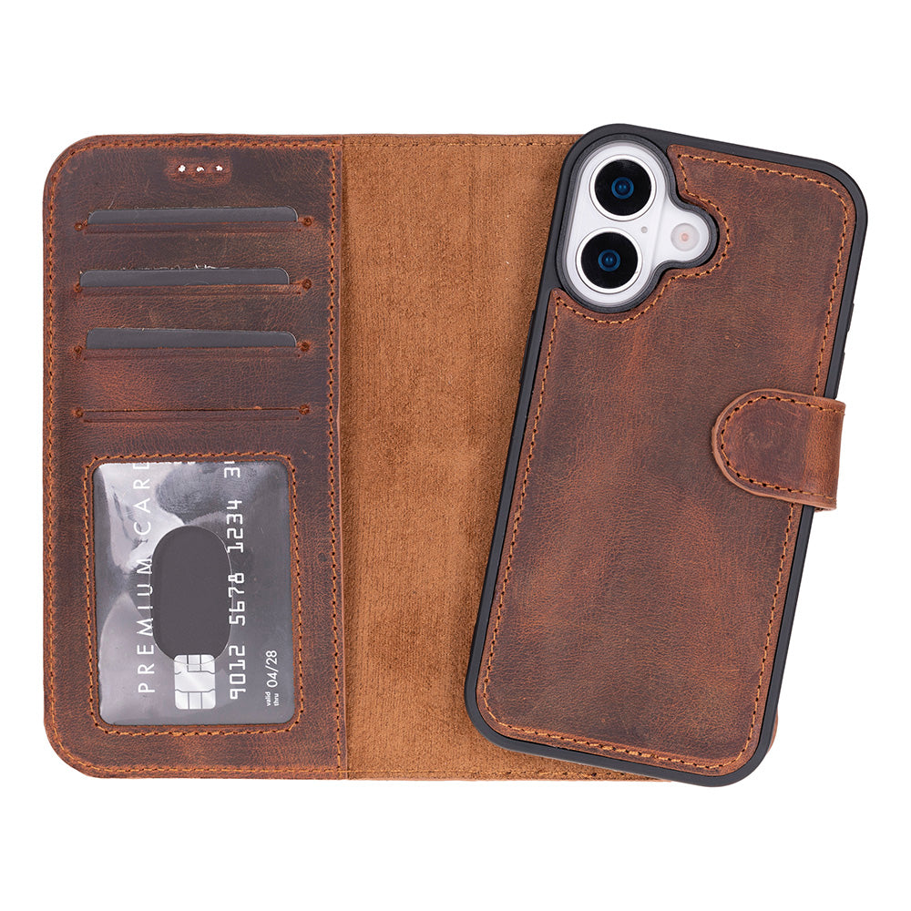 Magic iPhone 17 Genuine Leather Detachable Wallet Case