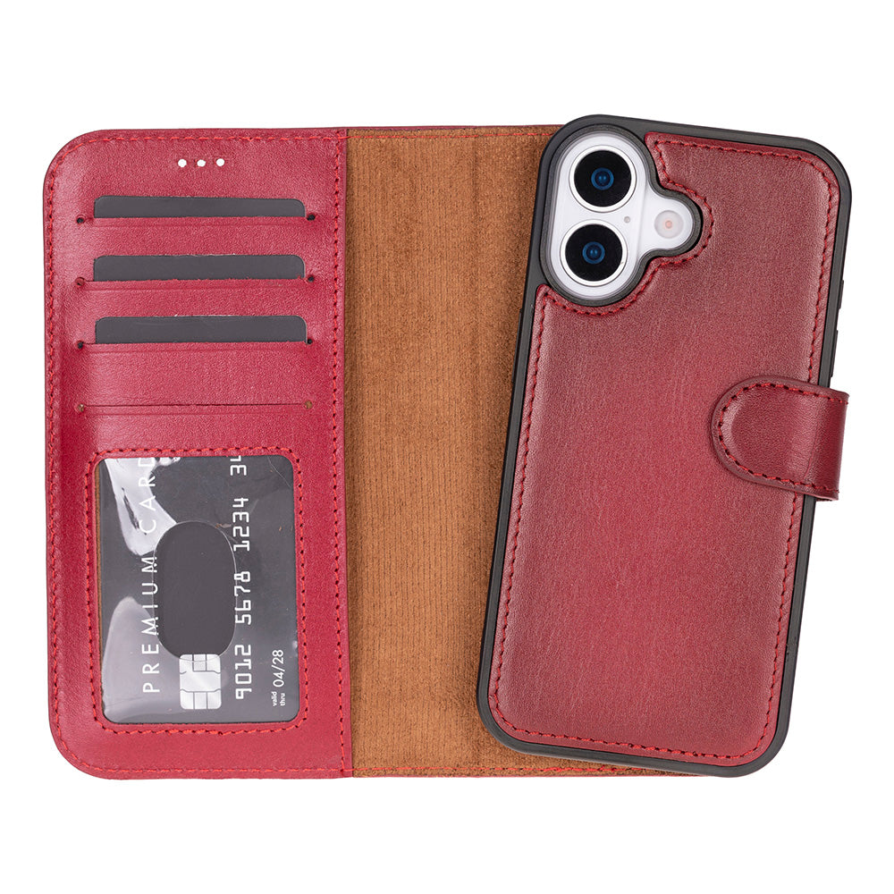 Magic iPhone 17 Genuine Leather Detachable Wallet Case