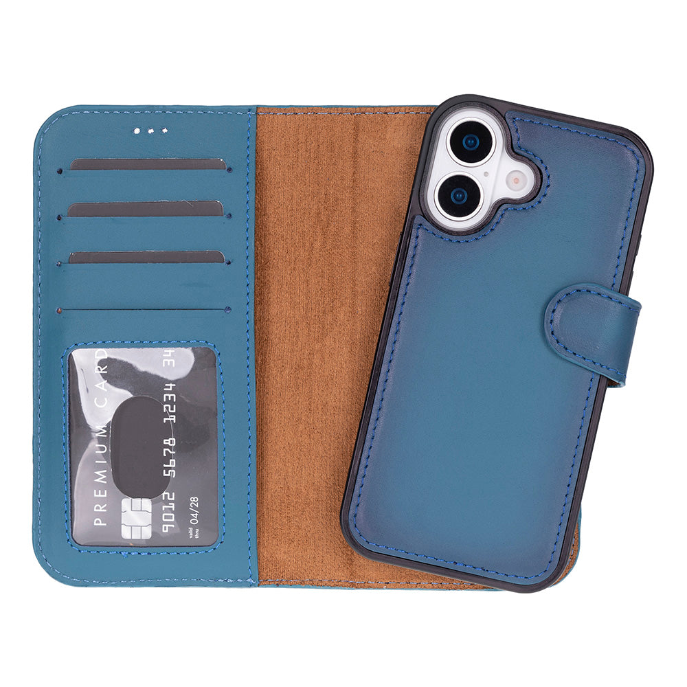 Magic iPhone 17 Genuine Leather Detachable Wallet Case