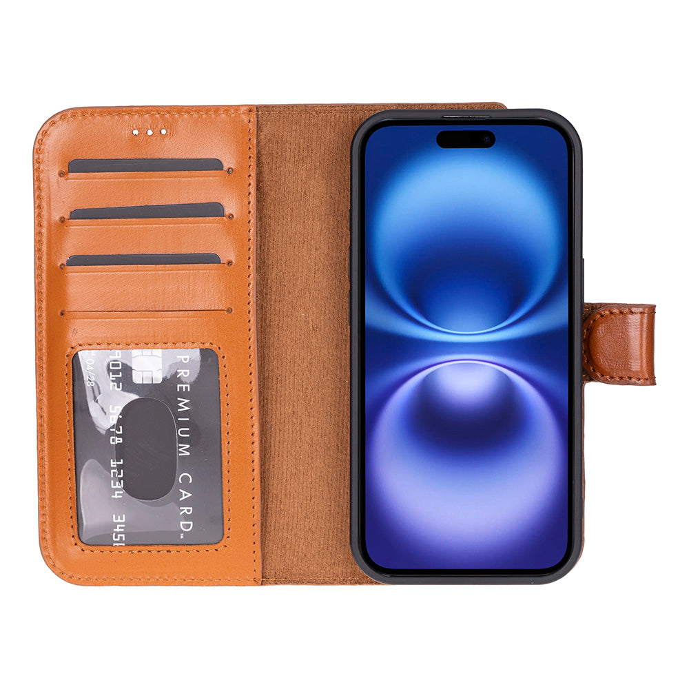 Magic iPhone 17 Genuine Leather Detachable Wallet Case