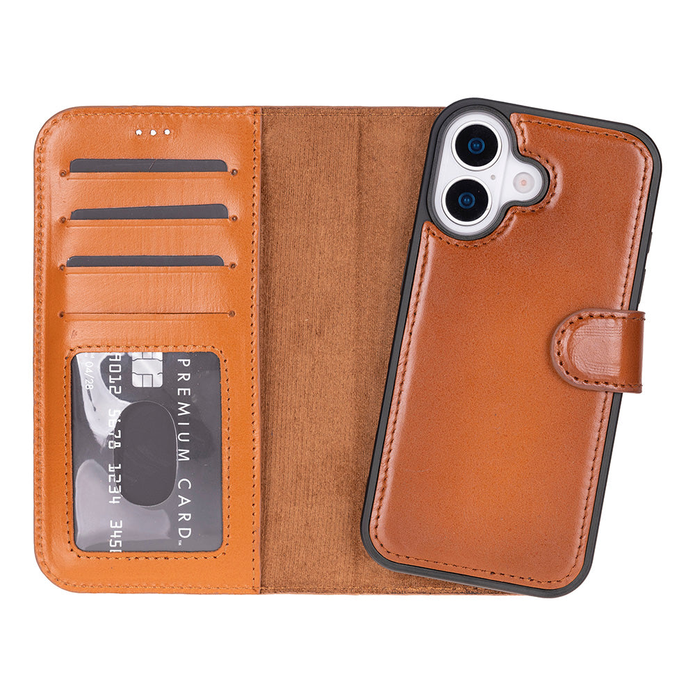 Magic iPhone 17 Genuine Leather Detachable Wallet Case