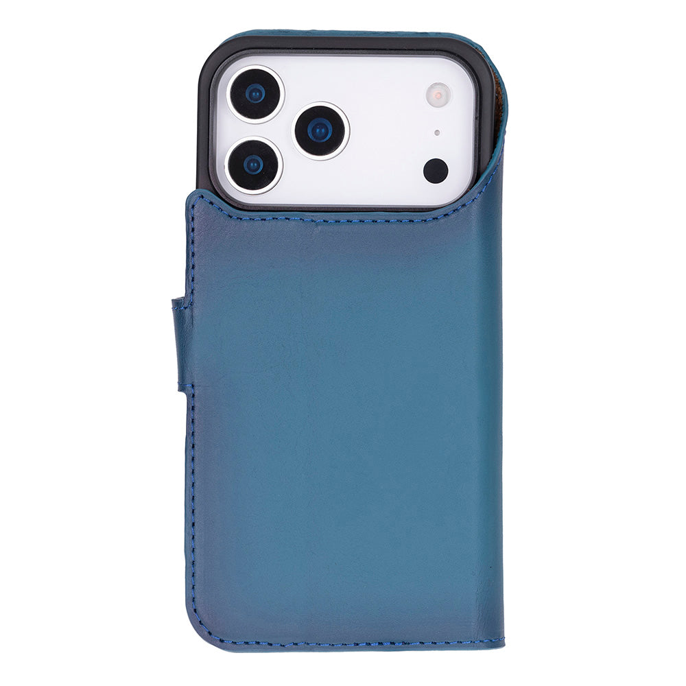 Magic iPhone 17 Pro Max Genuine Leather Detachable Wallet Case