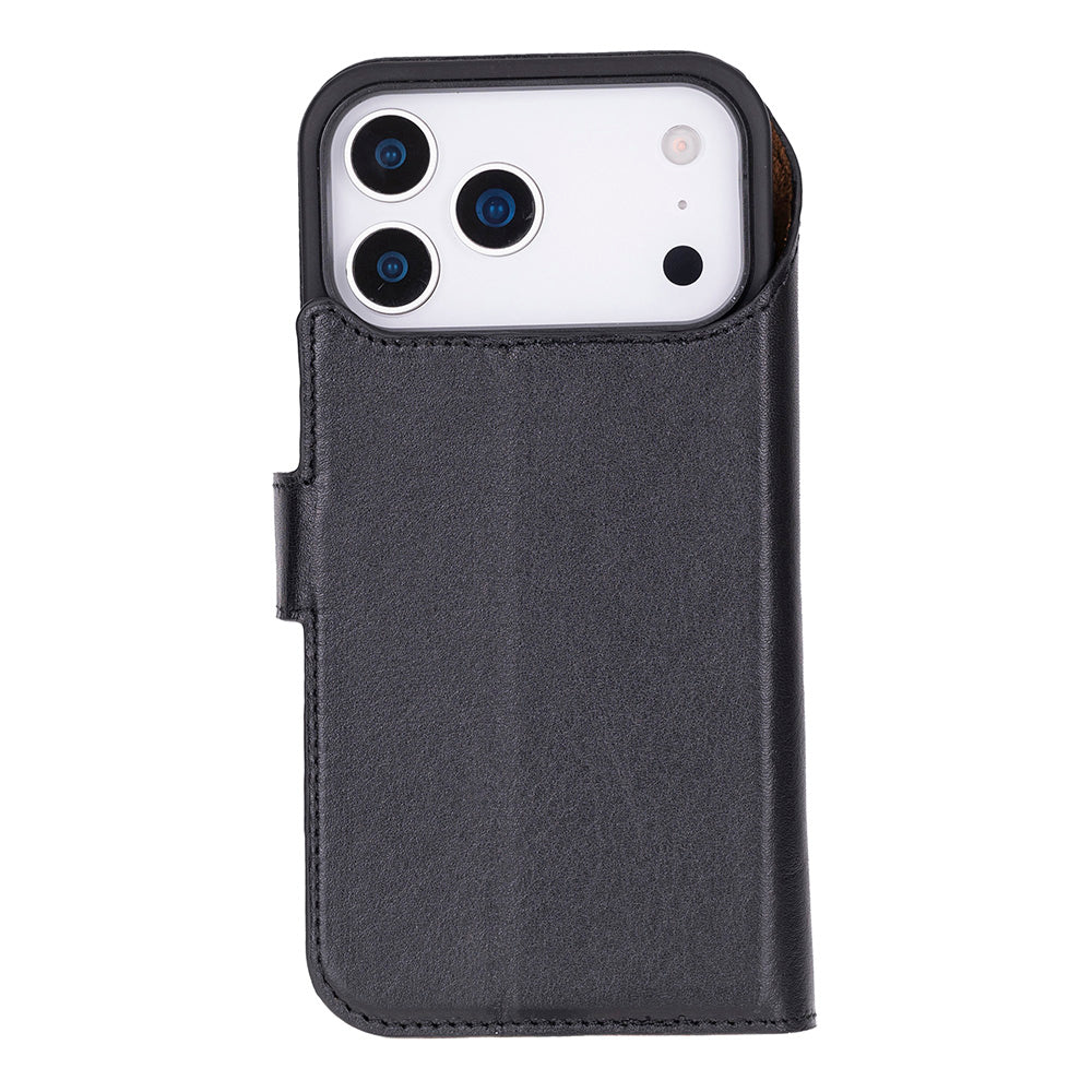 Magic iPhone 17 Pro Max Genuine Leather Detachable Wallet Case