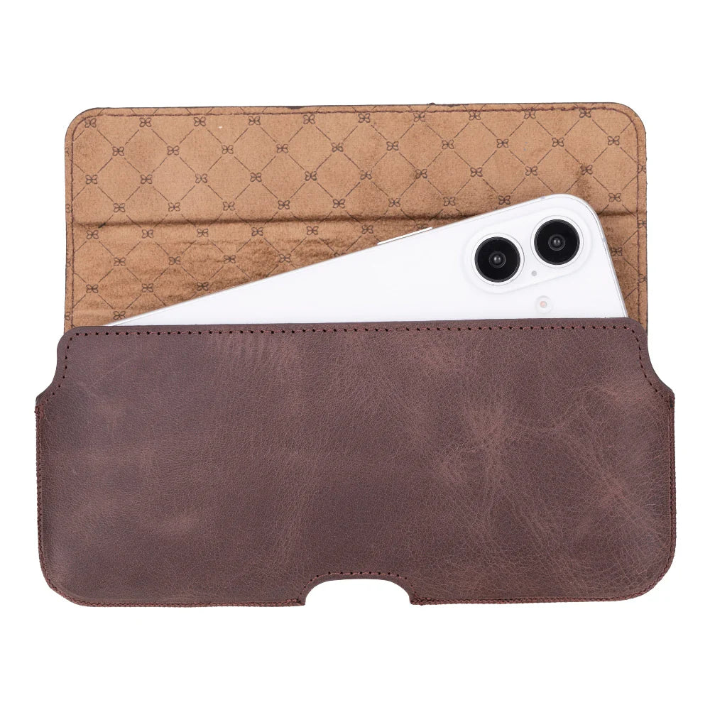 Aslant Belt iPhone 16 Pro Hakiki Deri Kılıf
