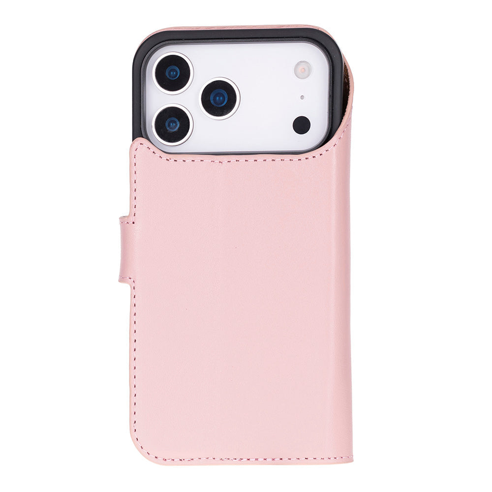 Magic iPhone 17 Pro Genuine Leather Detachable Wallet Case