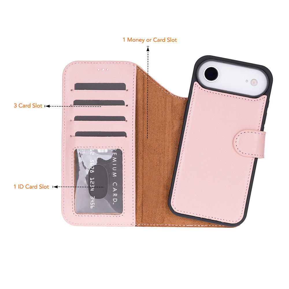 Magic iPhone 17 Air Genuine Leather Detachable Wallet Case