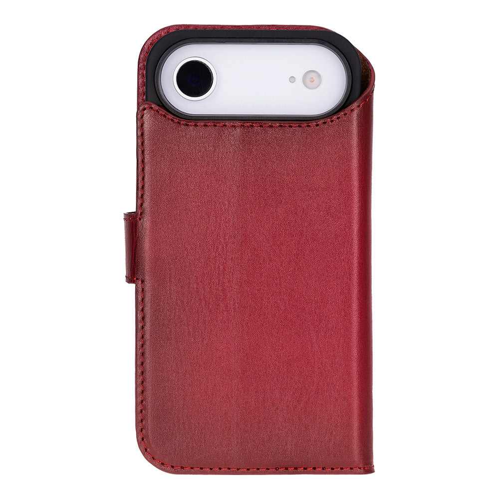 Magic iPhone 17 Air Detachable Genuine Leather Wallet Case