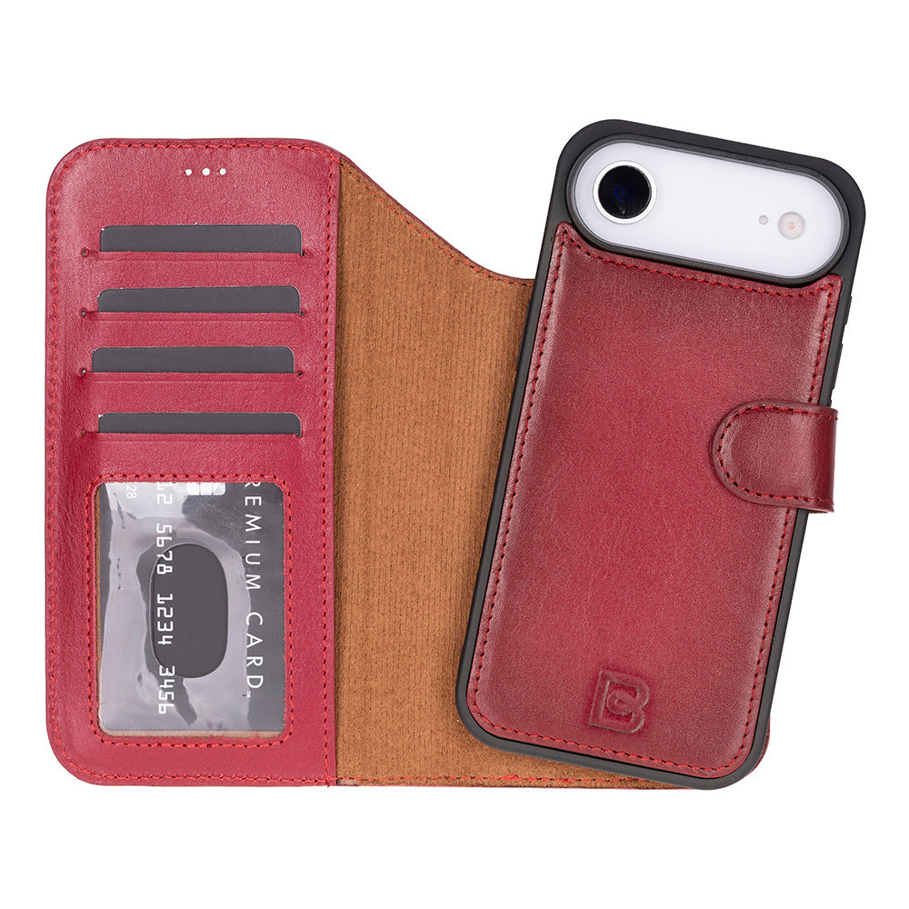Magic iPhone 17 Air Detachable Genuine Leather Wallet Case