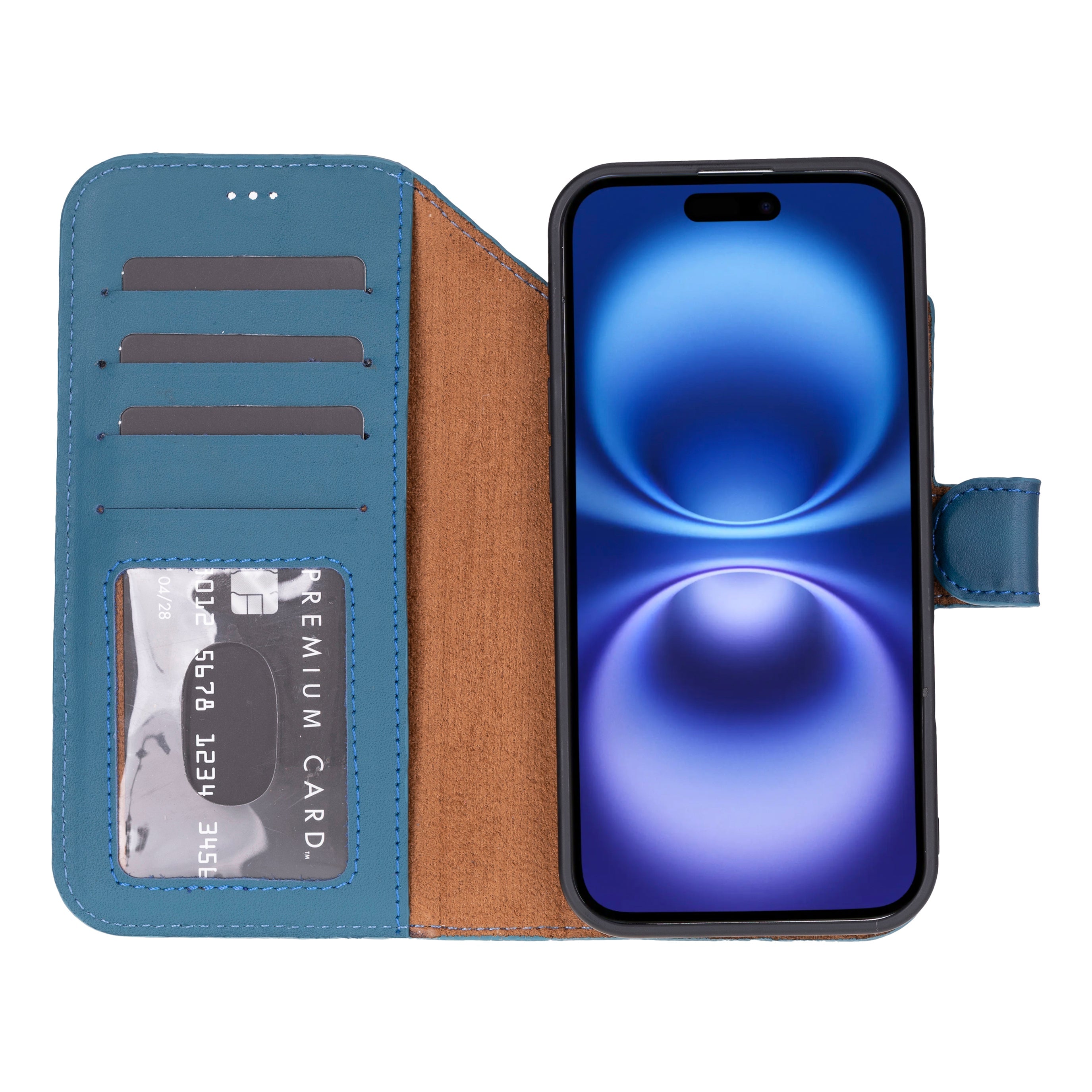 Magic iPhone 17 Air Detachable Genuine Leather Wallet Case
