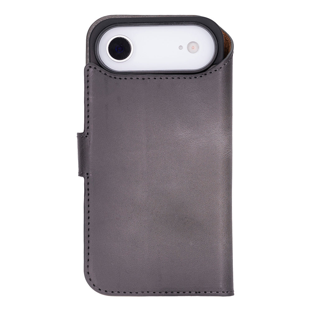 Magic iPhone 17 Air Detachable Genuine Leather Wallet Case