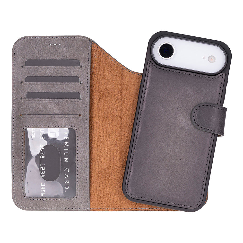 Magic iPhone 17 Air Genuine Leather Detachable Wallet Case