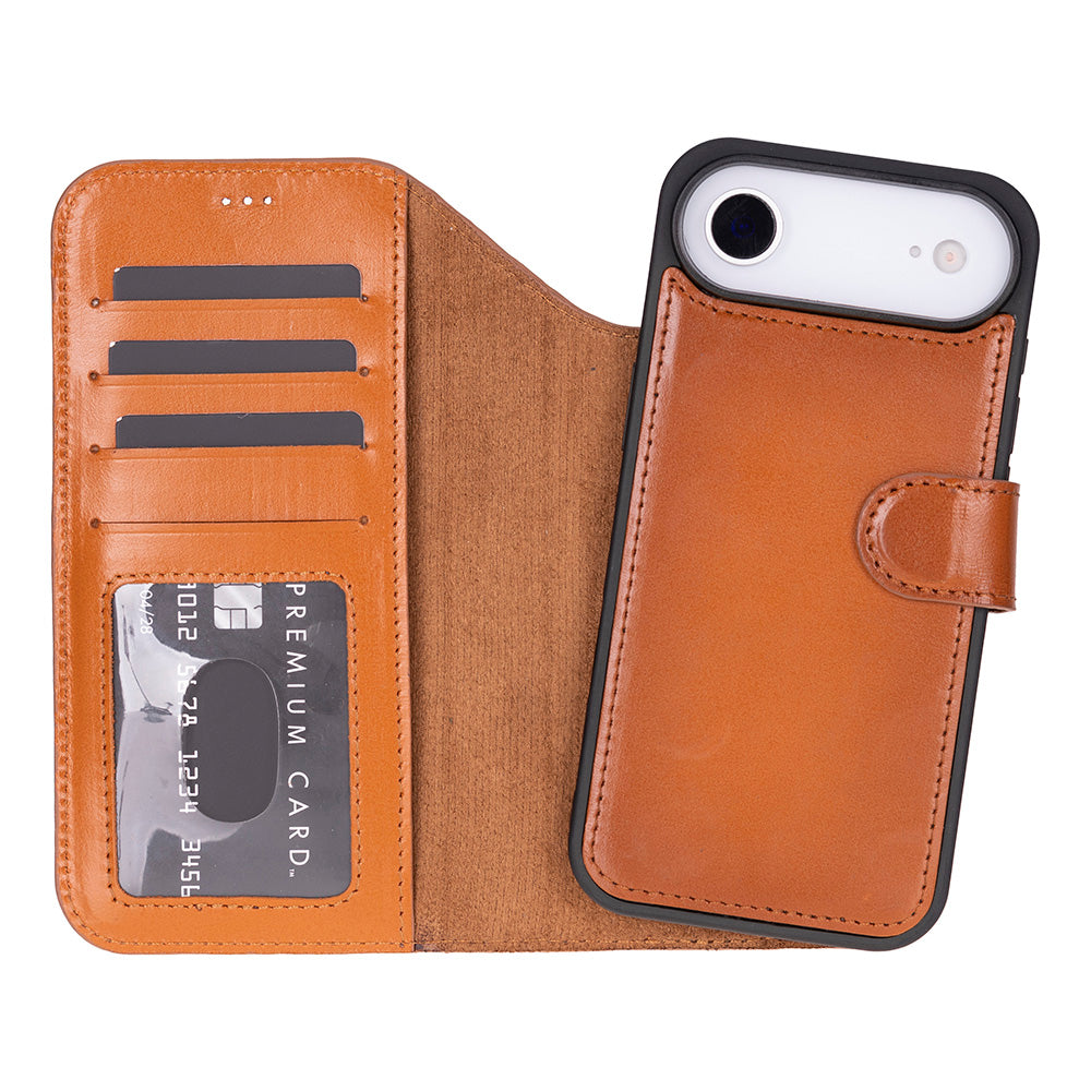 Magic iPhone 17 Air Genuine Leather Detachable Wallet Case
