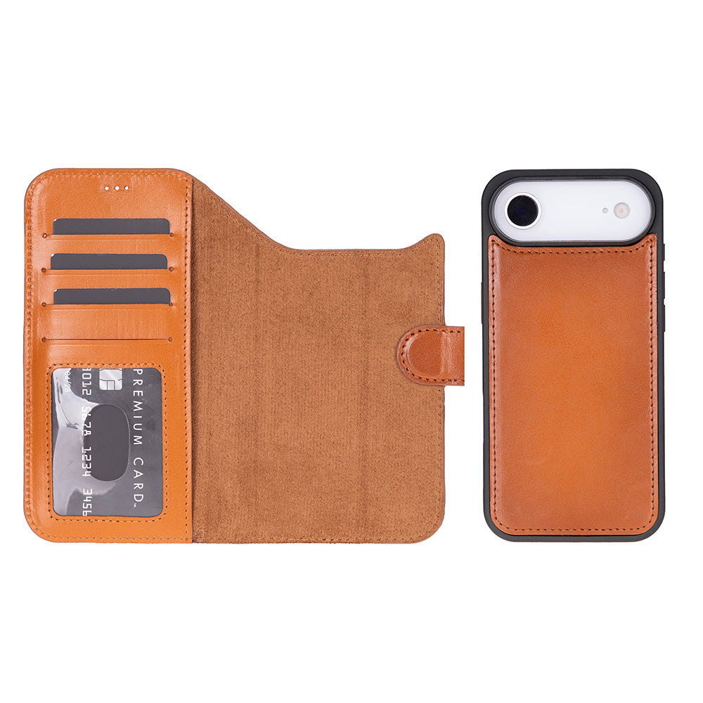 Magic iPhone 17 Air Genuine Leather Detachable Wallet Case