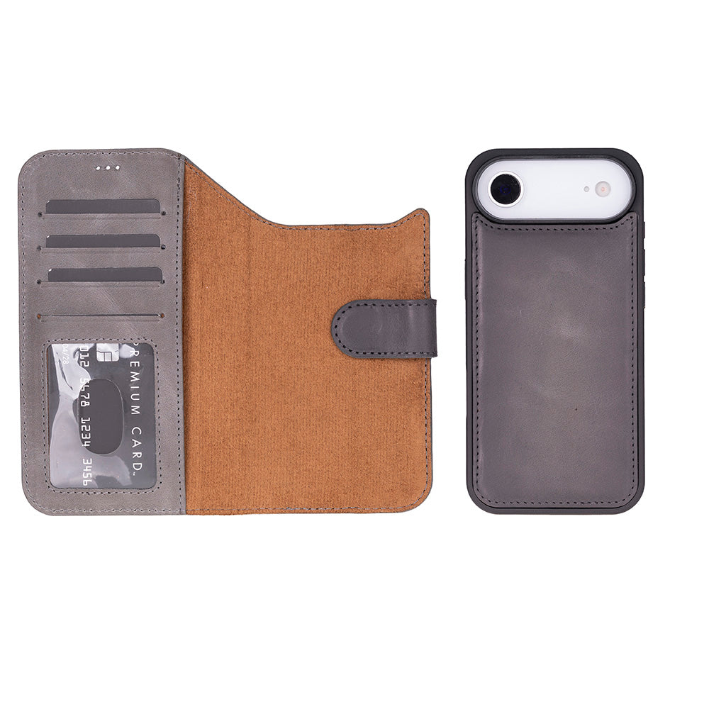 Magic iPhone 17 Air Genuine Leather Detachable Wallet Case