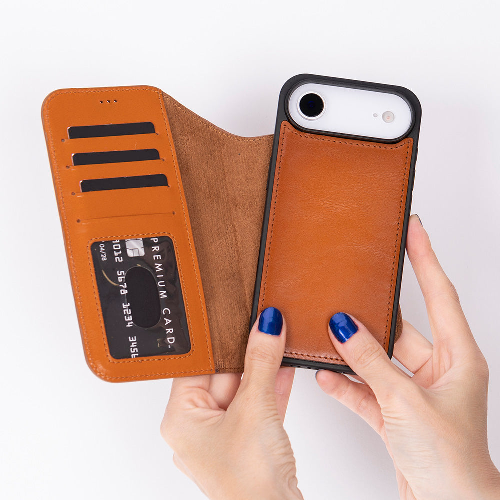 Magic iPhone 17 Air Genuine Leather Detachable Wallet Case