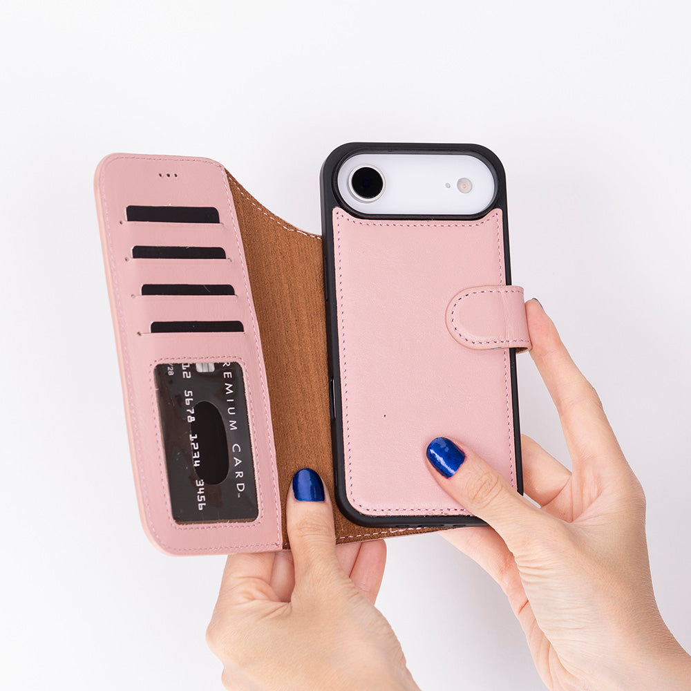 Magic iPhone 17 Air Genuine Leather Detachable Wallet Case