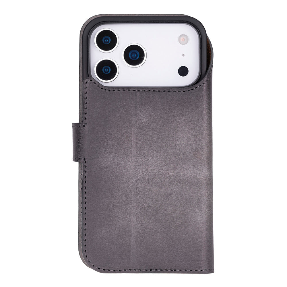 Magic iPhone 17 Pro Detachable Genuine Leather Wallet Case
