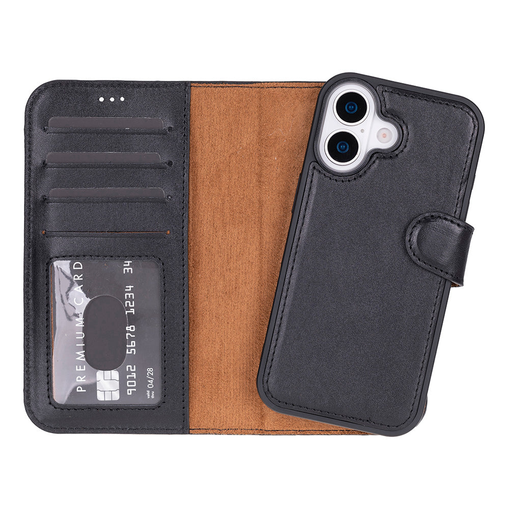 Magic iPhone 17 Genuine Leather Detachable Wallet Case
