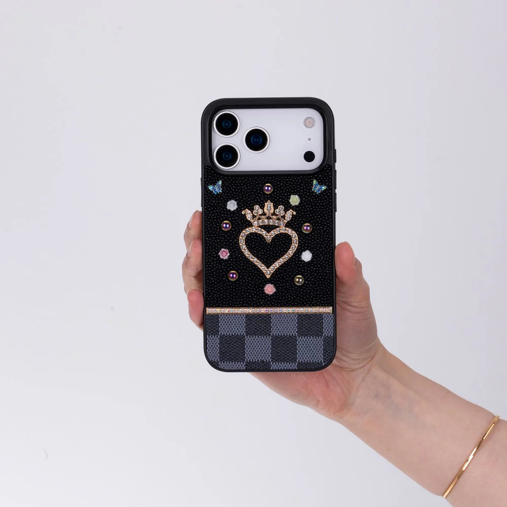 Vissel Heart Crystal Luxury Case for iPhone 17 Pro