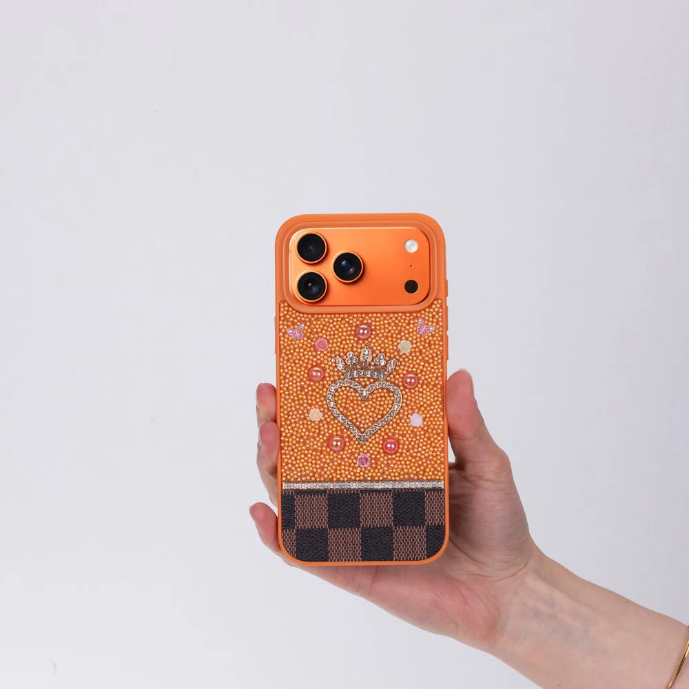 Vissel Heart Crystal Luxury Case for iPhone 17 Pro